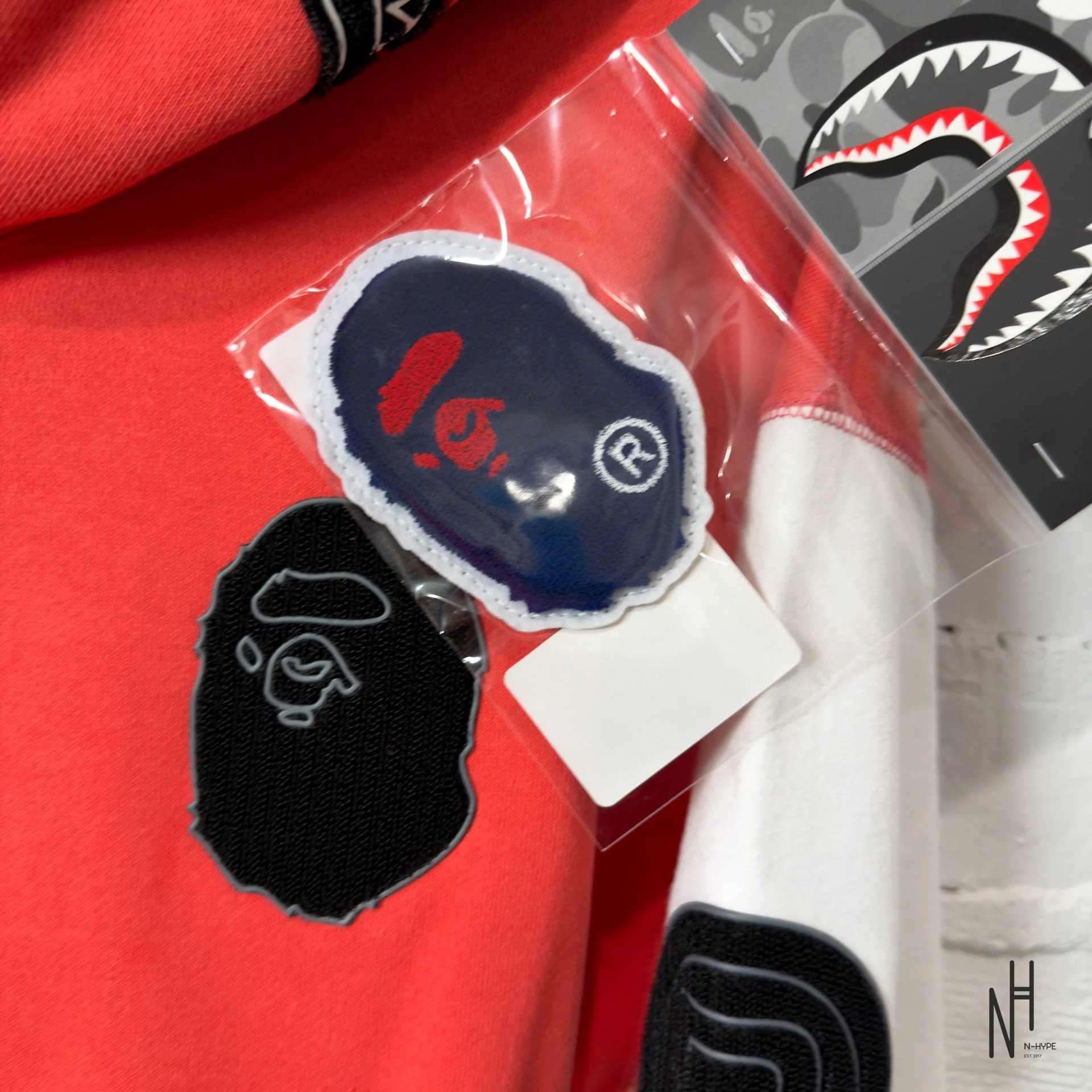 BAPE Shark Full Zip Japan Hoodie Red - Image 10