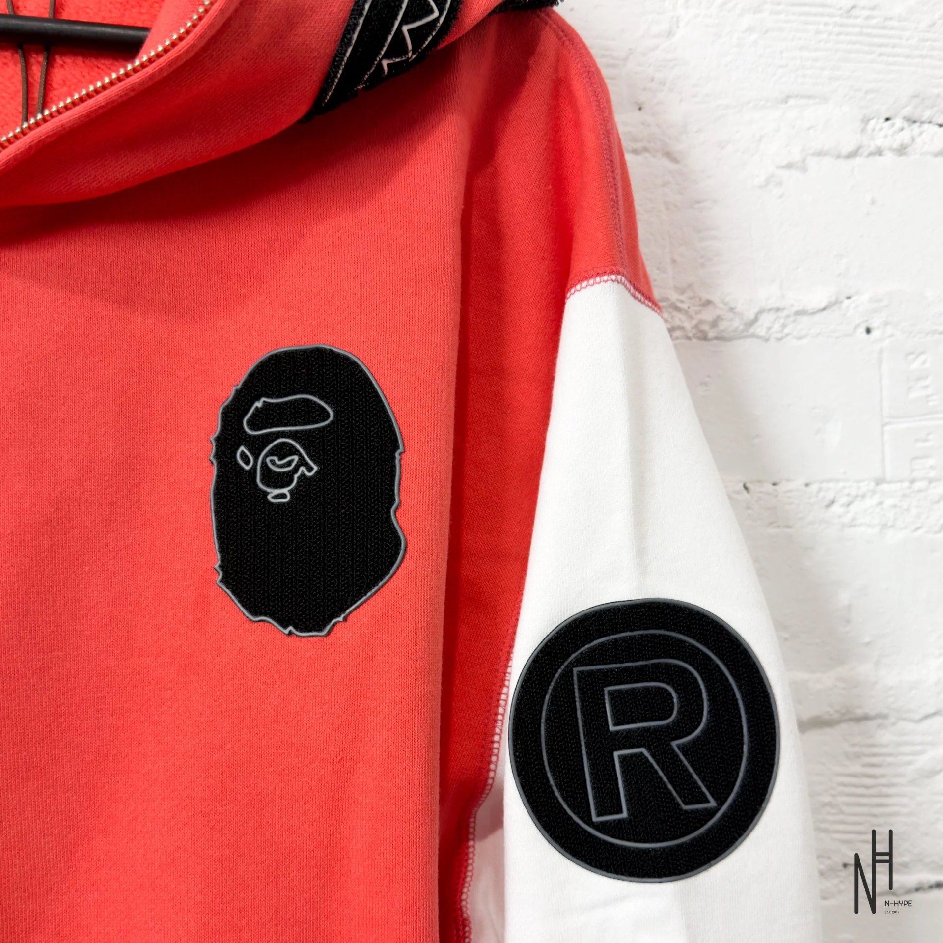 BAPE Shark Full Zip Japan Hoodie Red - Image 4