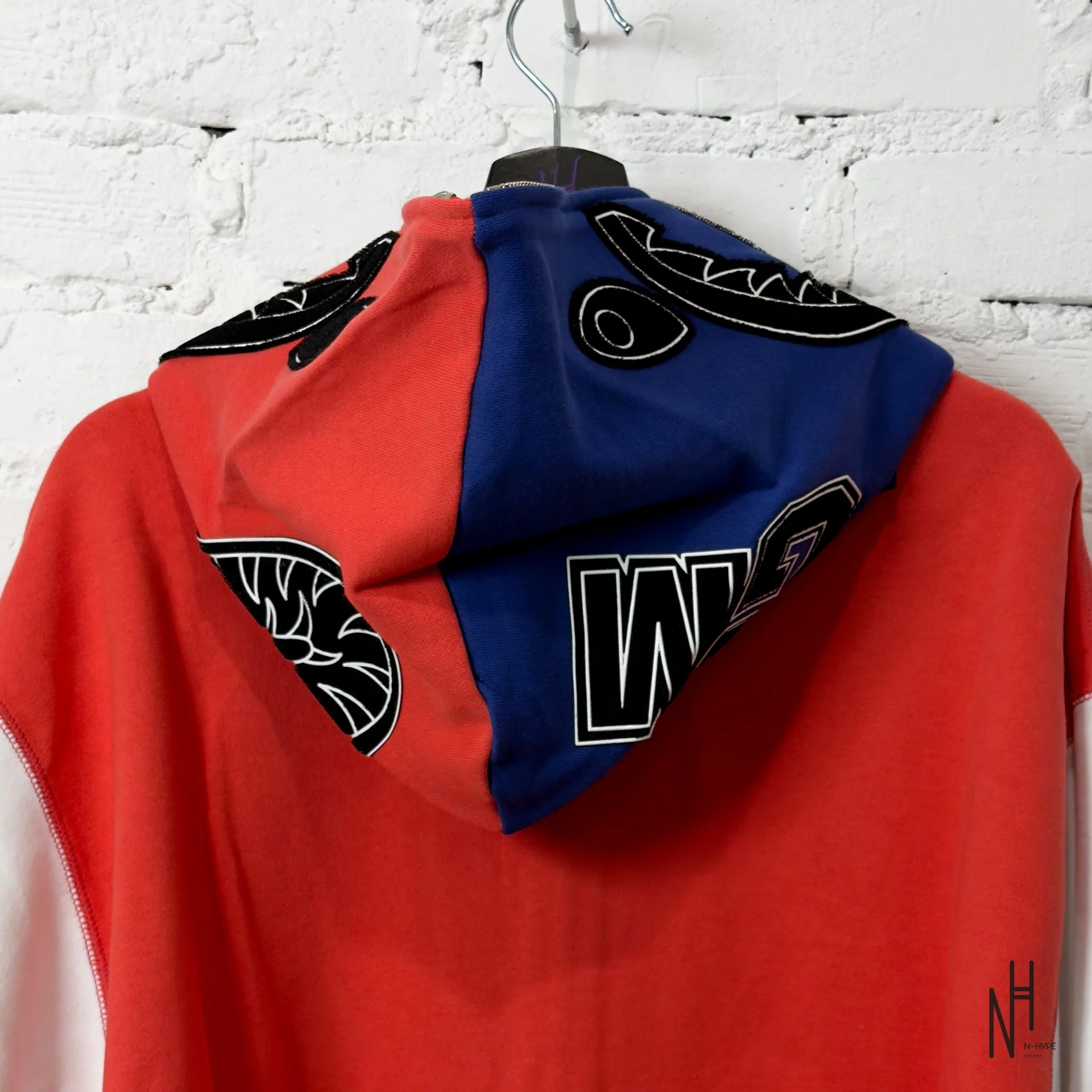 BAPE Shark Full Zip Japan Hoodie Red - Image 7
