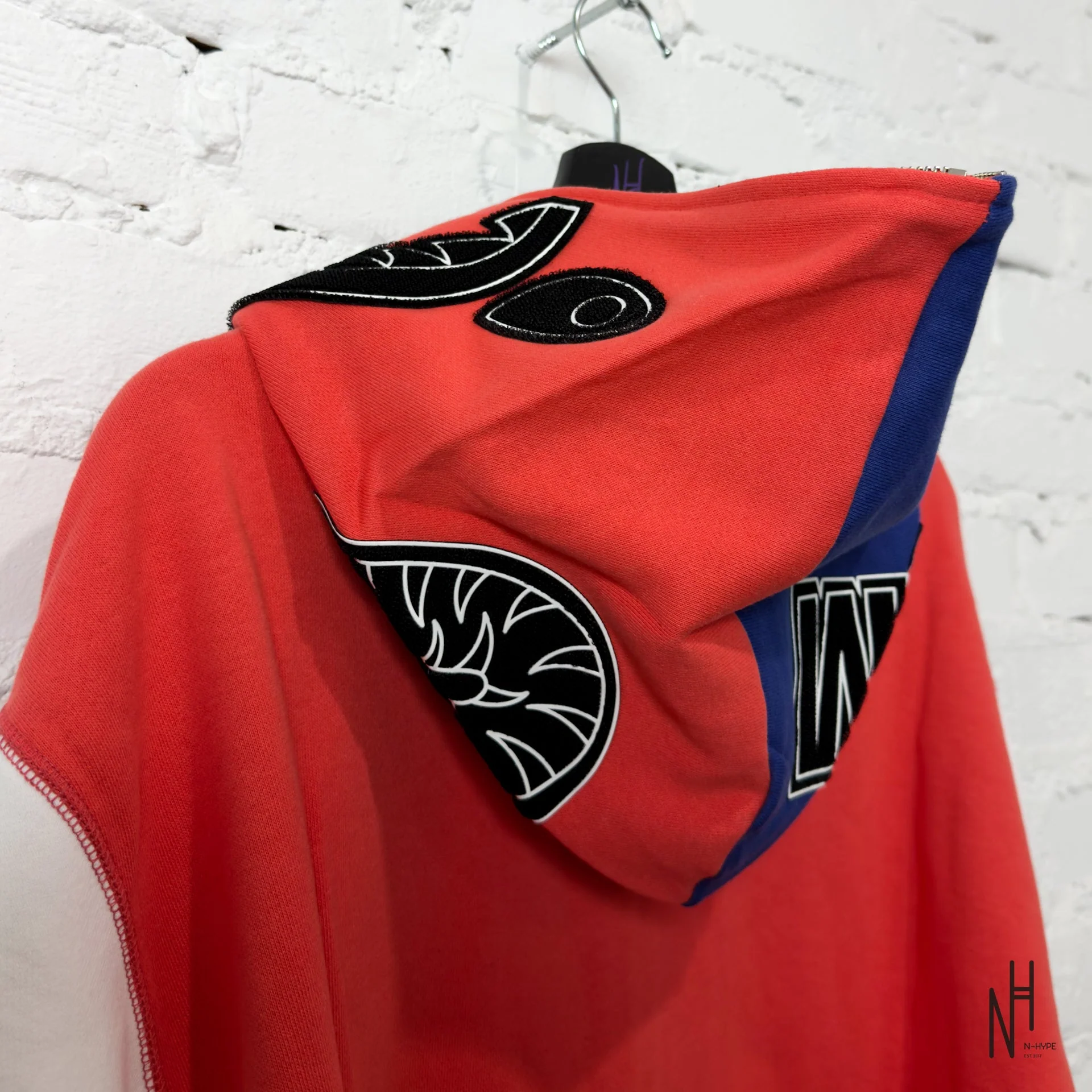 BAPE Shark Full Zip Japan Hoodie Red - Image 8