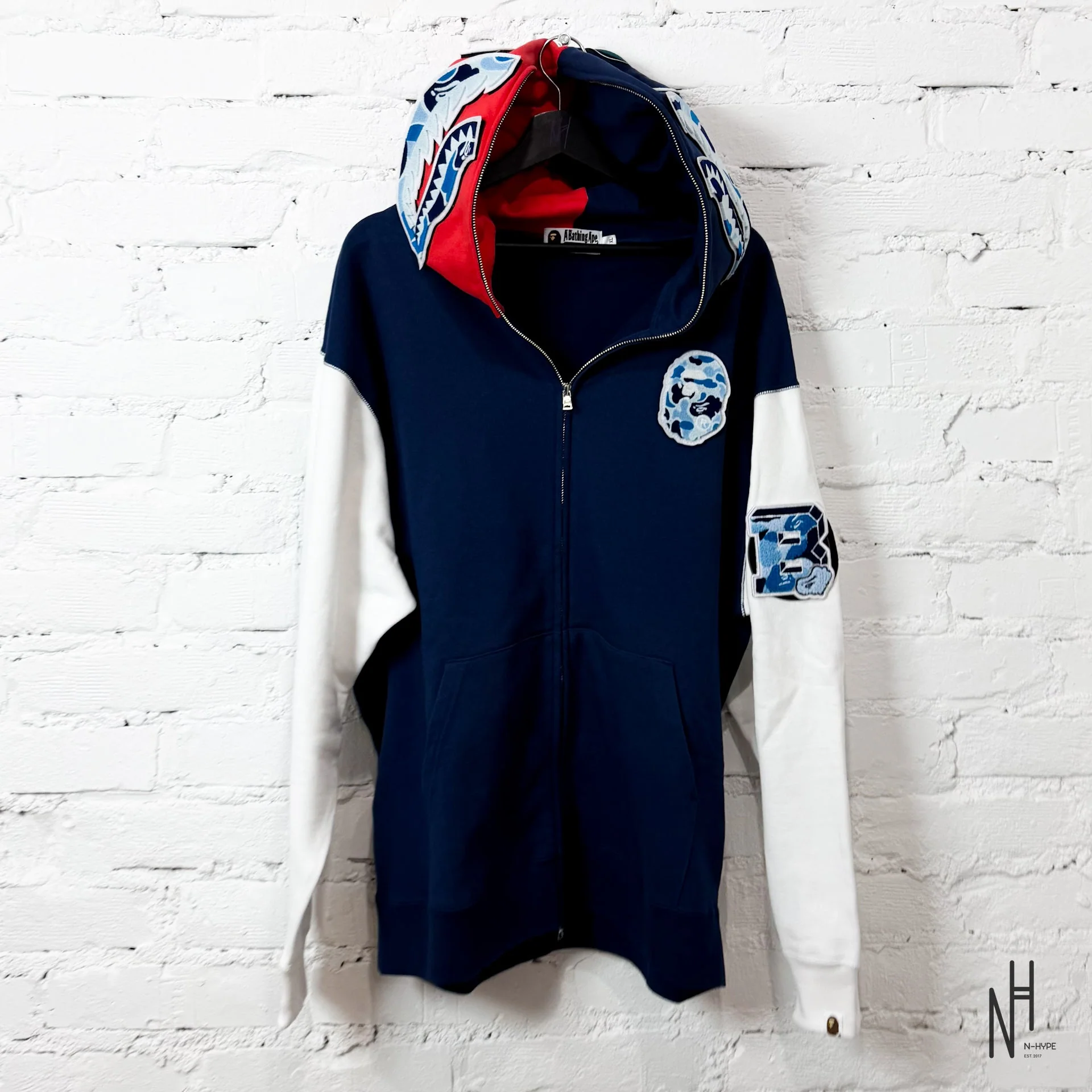 BAPE Shark Full Zip UK Hoodie Red