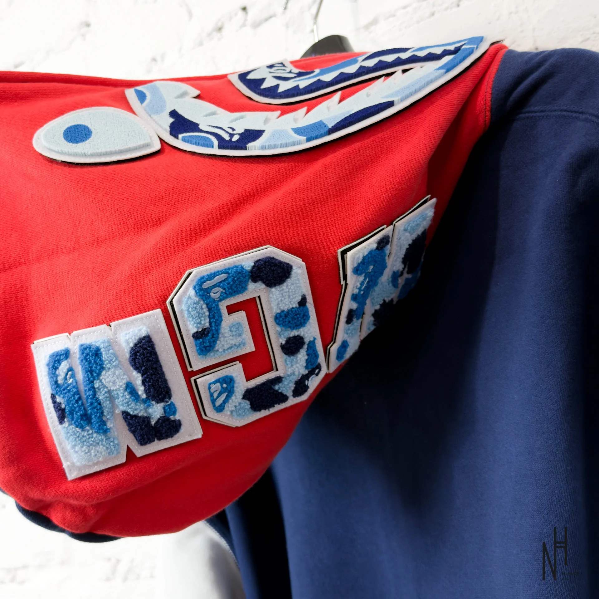 BAPE Shark Full Zip UK Hoodie Red - Image 9