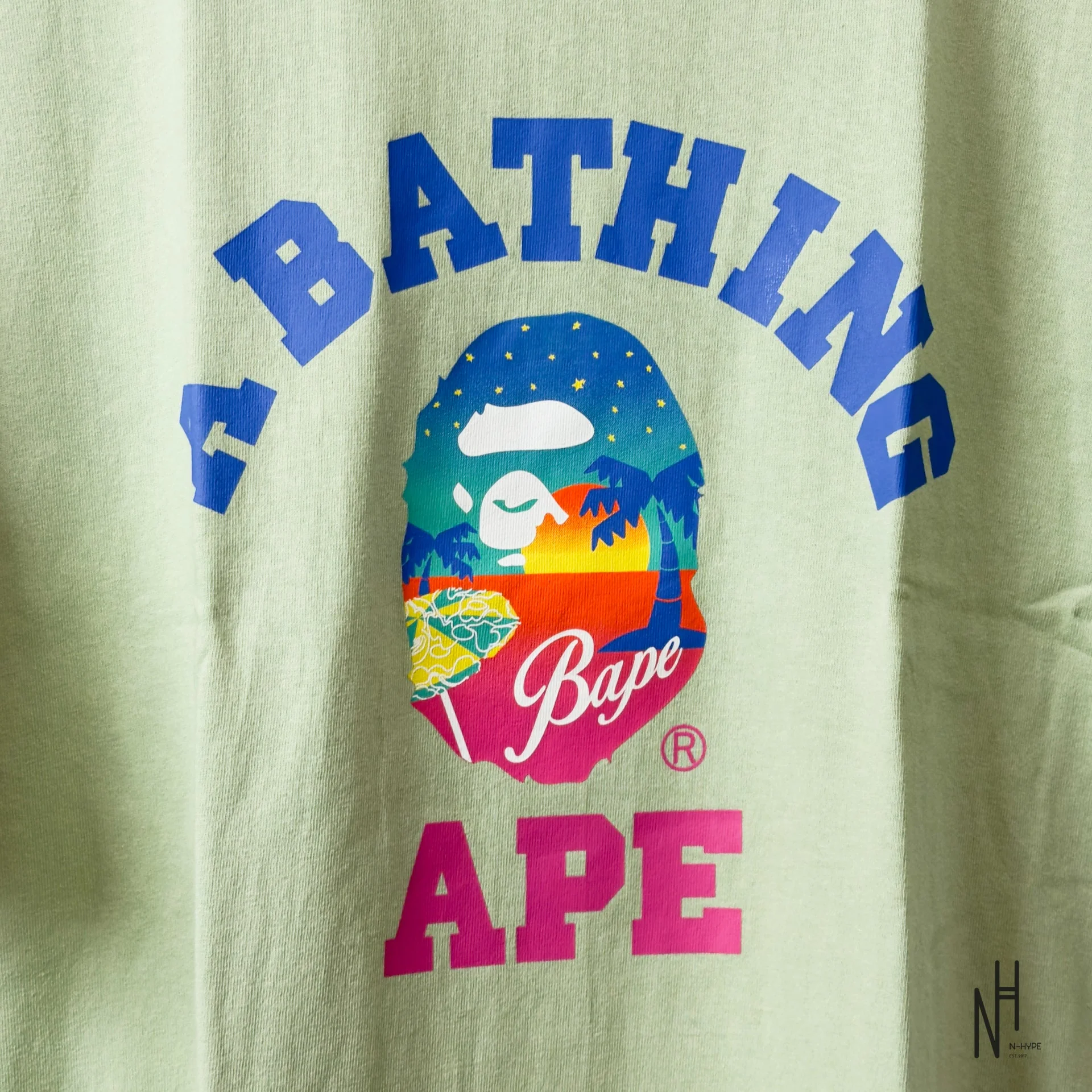 BAPE Sunset Beach Tee Green - Image 2