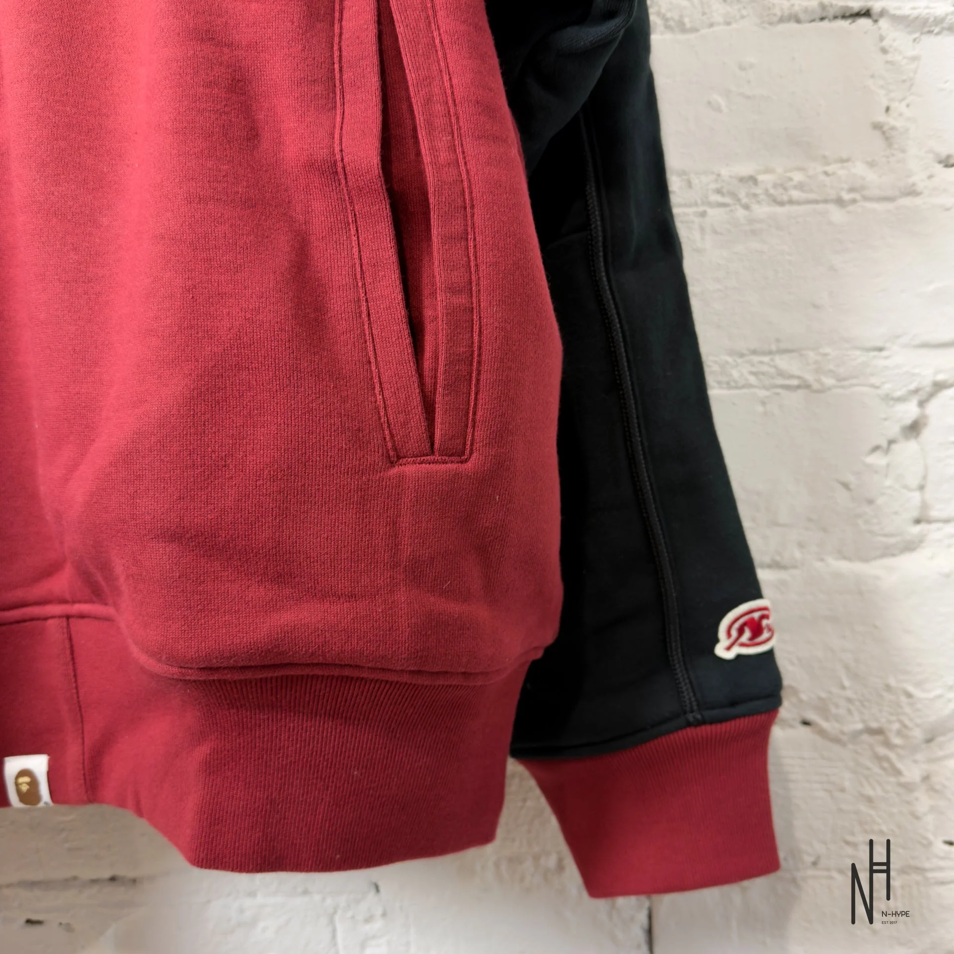 BAPE Sweat Varsity Jacket Burgundy - Image 3