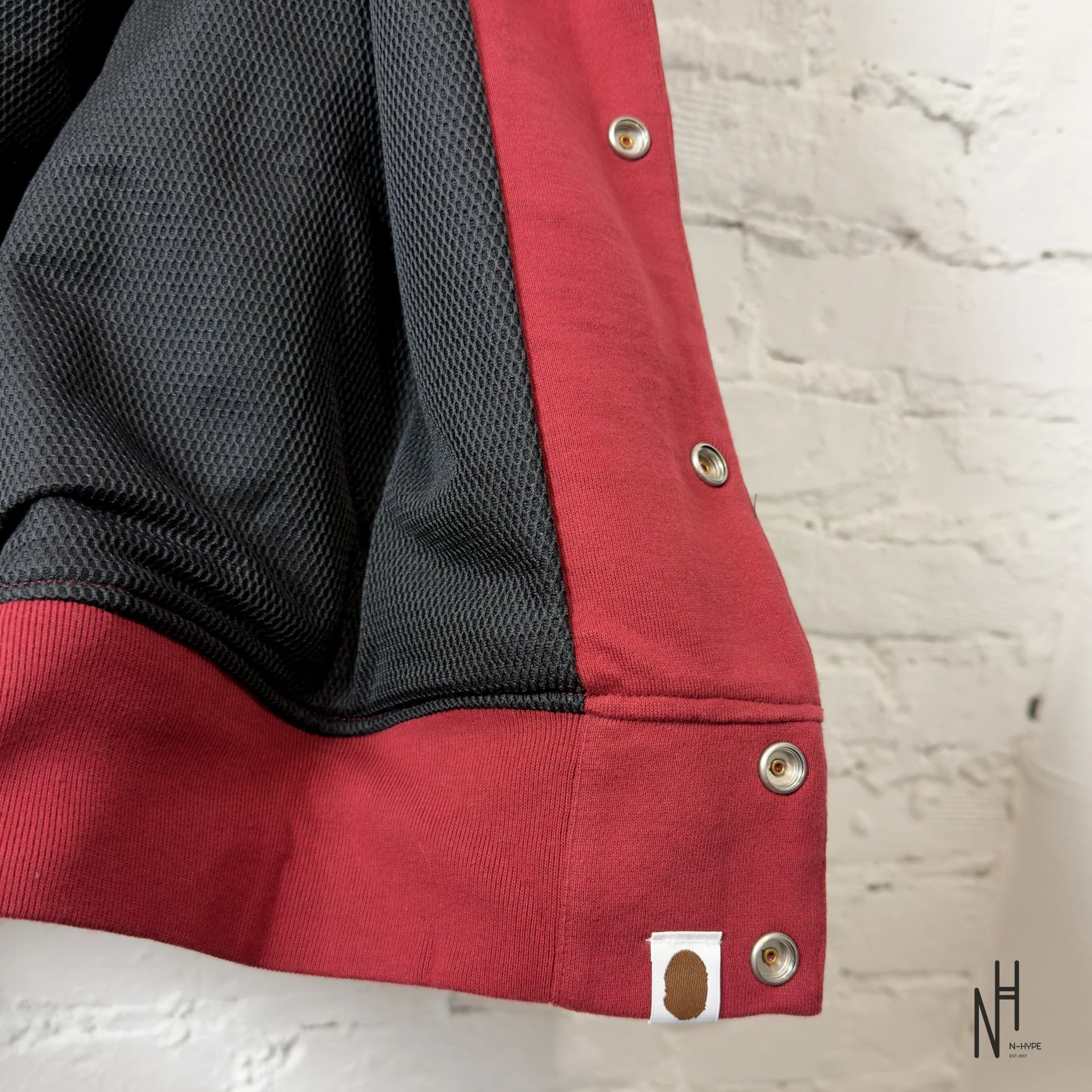 BAPE Sweat Varsity Jacket Burgundy - Image 4