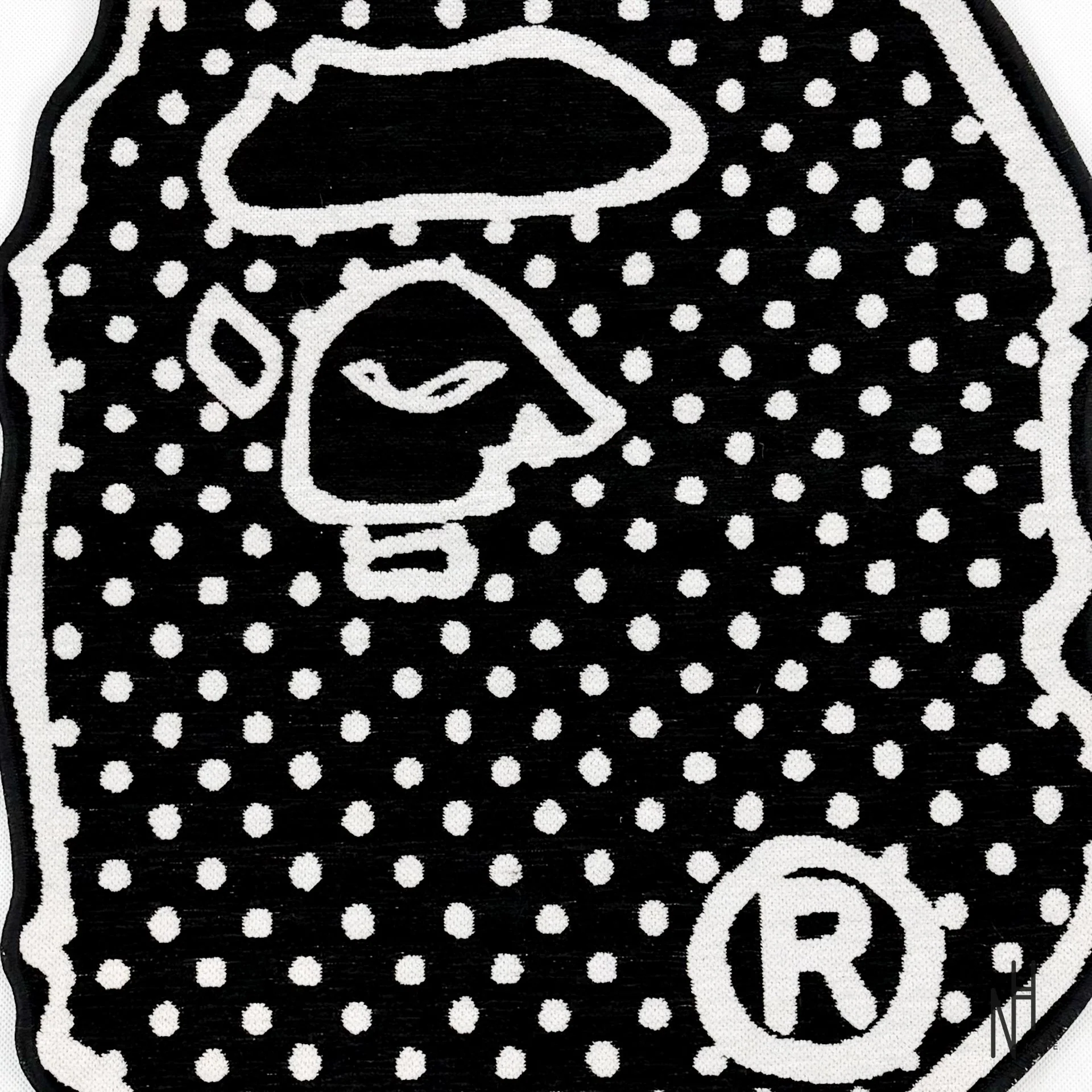 BAPE x Joshua Vides Ape Head Rug Black - Image 2