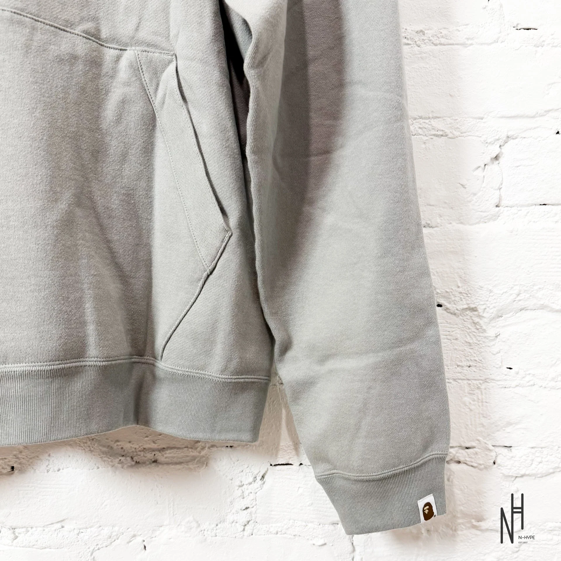 BAPE x Neighborhood Two Face Half Zip Pullover Hoodie Gray - Image 11