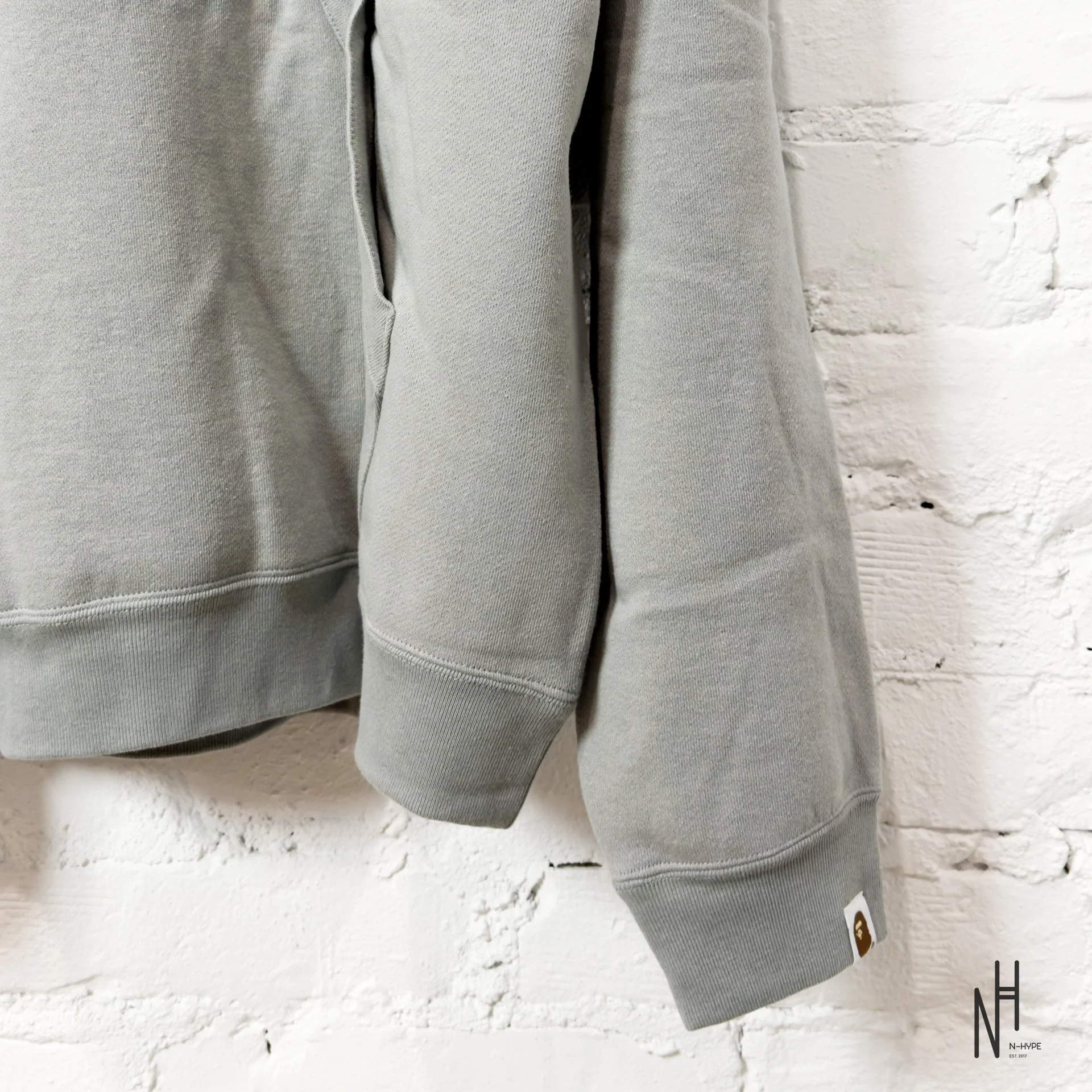 BAPE x Neighborhood Two Face Half Zip Pullover Hoodie Gray - Image 9