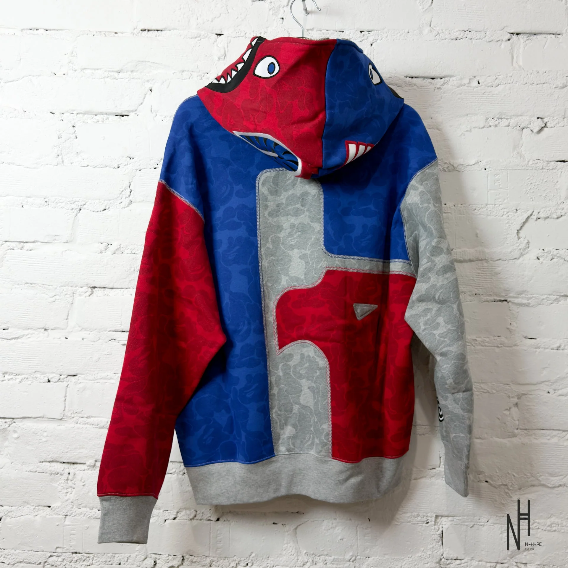 BAPE X RUSSELL Shark Full Zip Hoodie Multicolor - Image 4