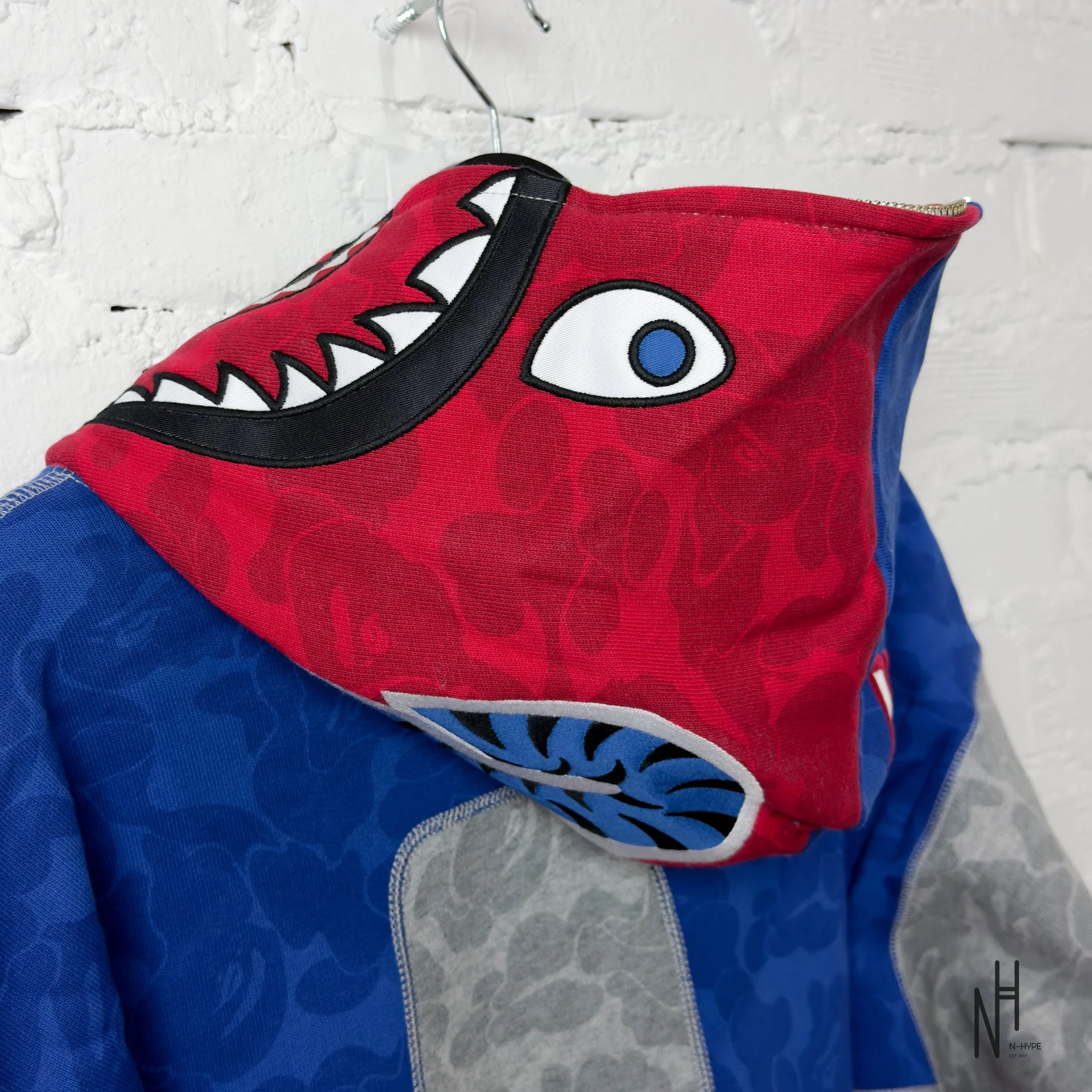 BAPE X RUSSELL Shark Full Zip Hoodie Multicolor - Image 5