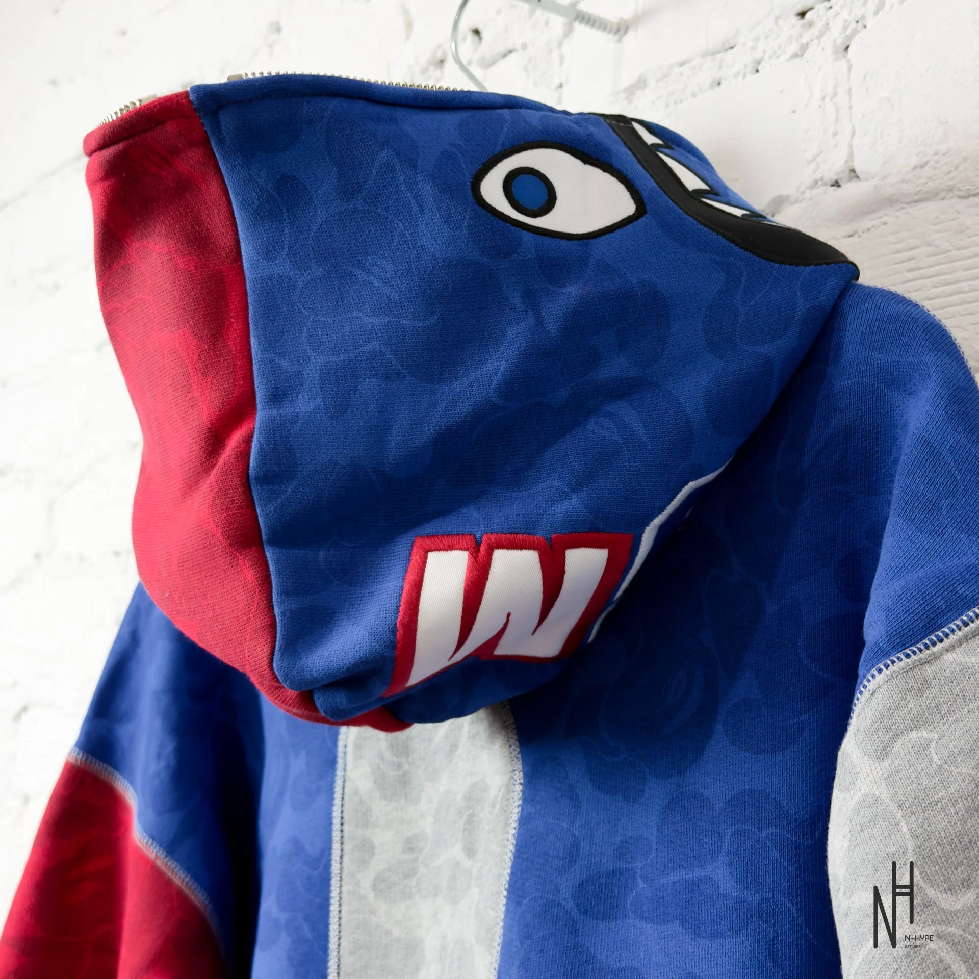 BAPE X RUSSELL Shark Full Zip Hoodie Multicolor - Image 6