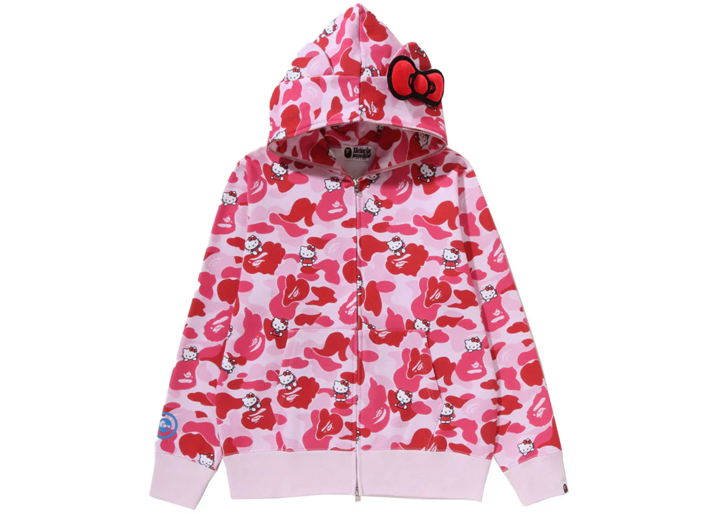 BAPE x Sanrio Characters Hello Kitty Camo Full Zip Hoodie (Ladies) Pink
