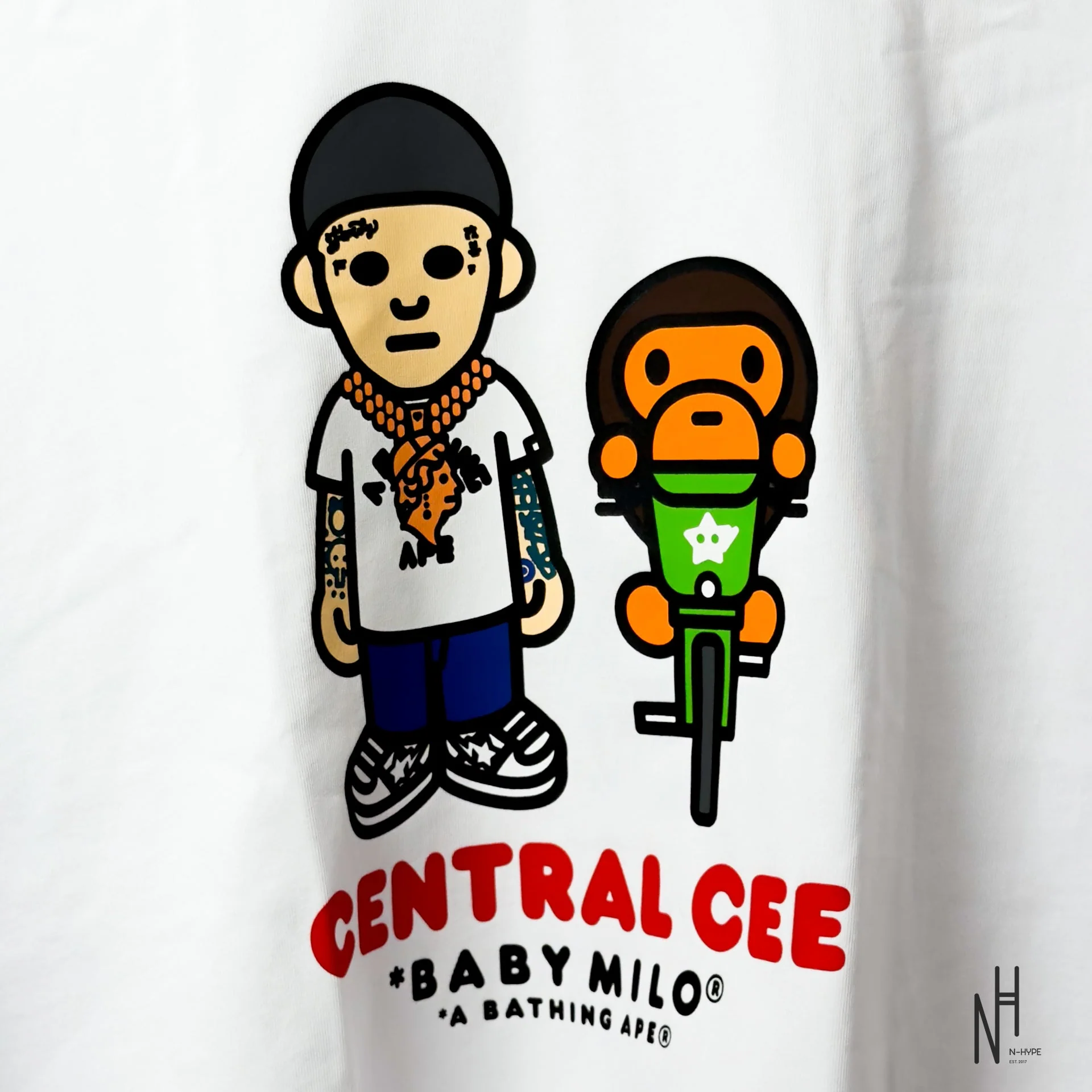 Bape x Spotify by Central Cee Baby Milo Relaxed White Tee - Image 2
