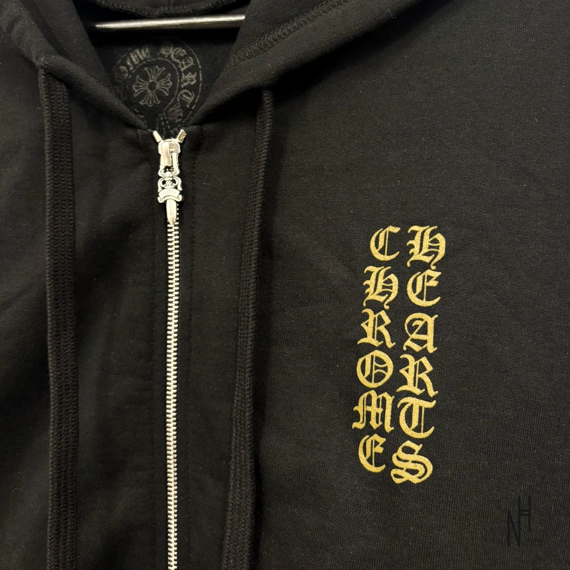 Chrome Hearts Army Green Logo Zip Up Hoodie Black - Image 2