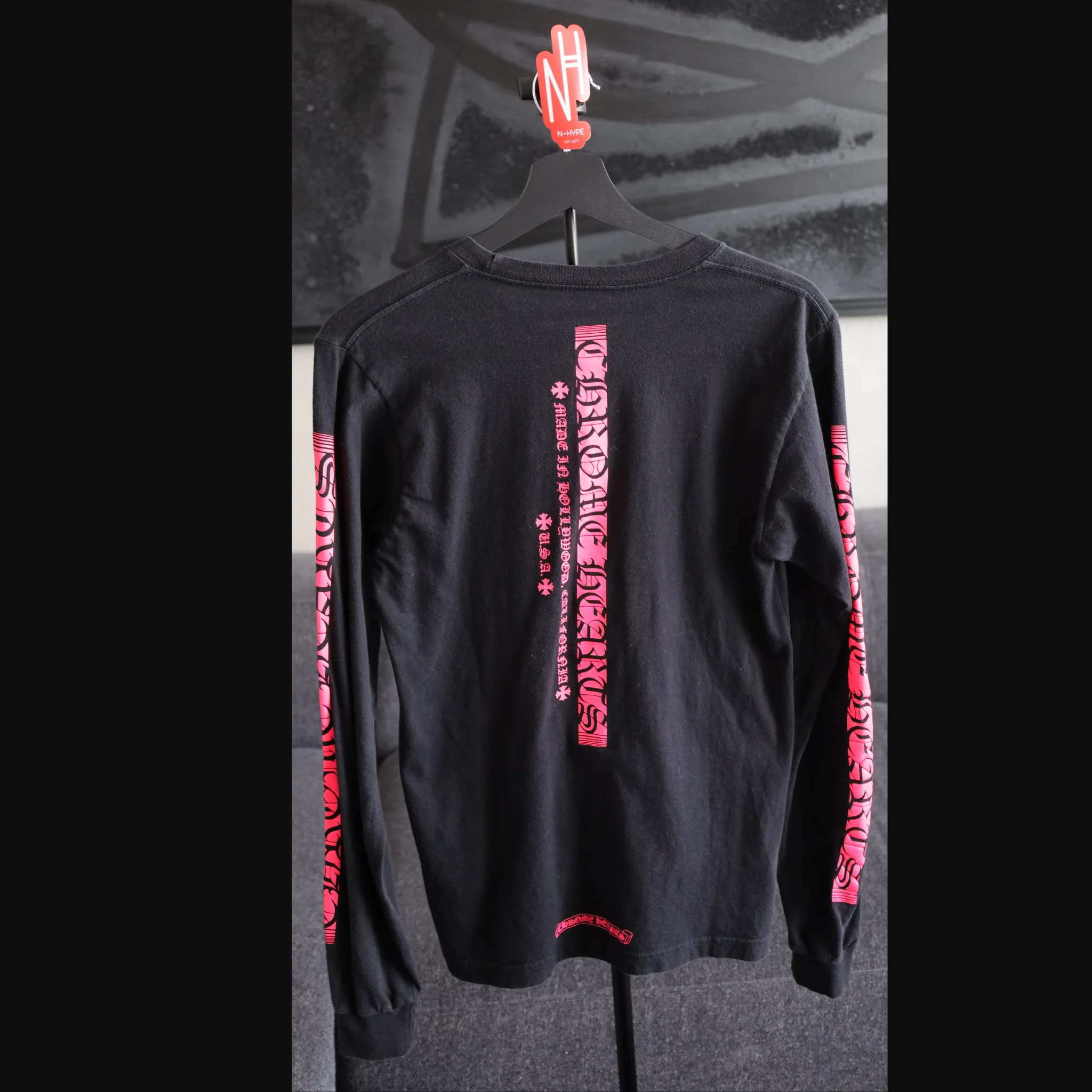 Chrome Hearts Black Pink Long Sleeve Tee - Image 2