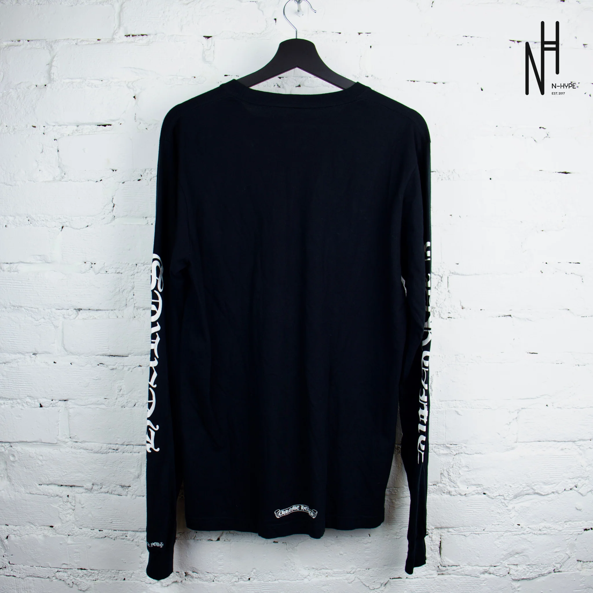 Chrome Hearts Black/White Neck Letters Longsleeve Tshirt - Image 2