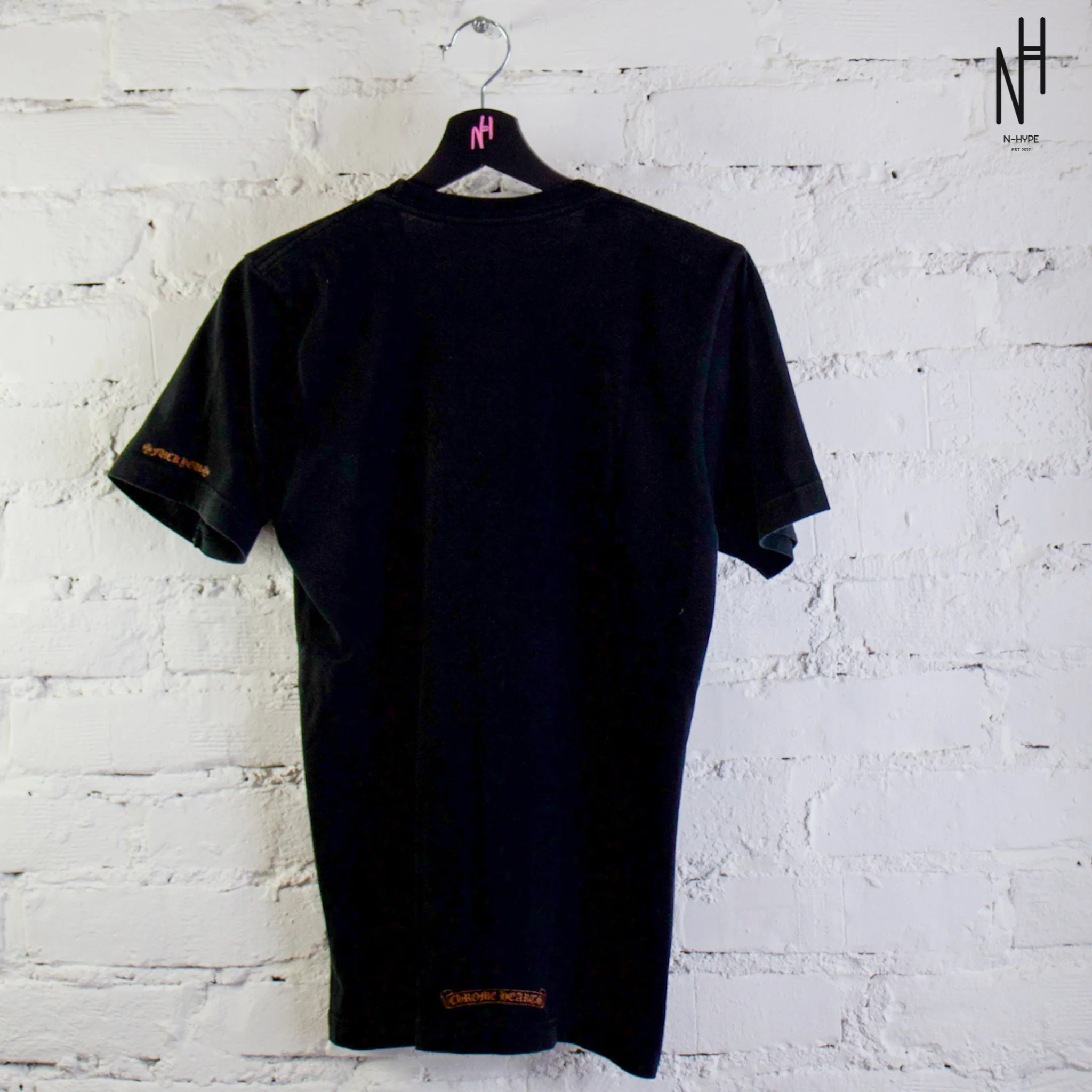 Chrome Hearts Brown Neck Logo T-Shirt Black - Image 2