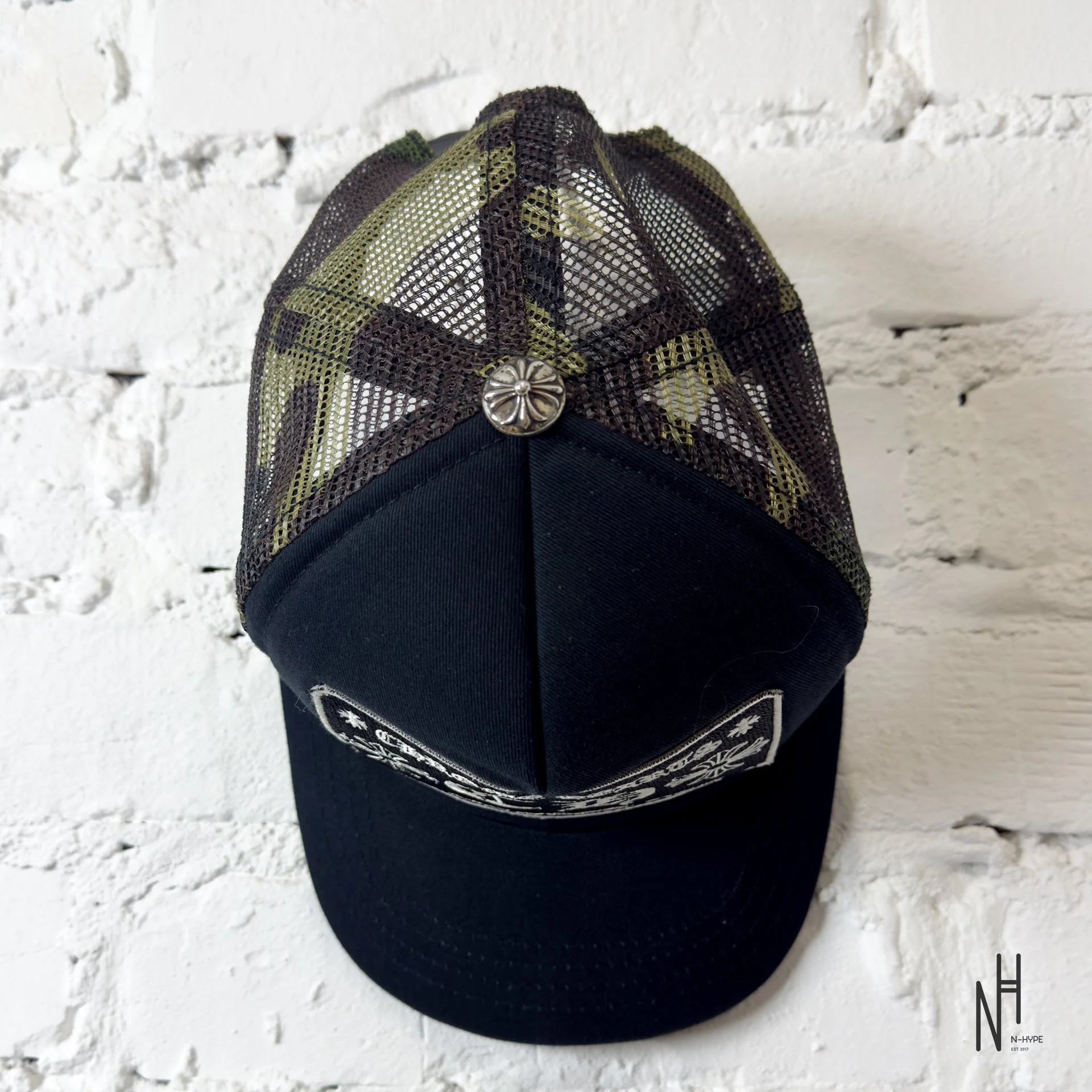 Chrome Hearts CH Hollywod Trucker Hat Black / Camo - Image 2