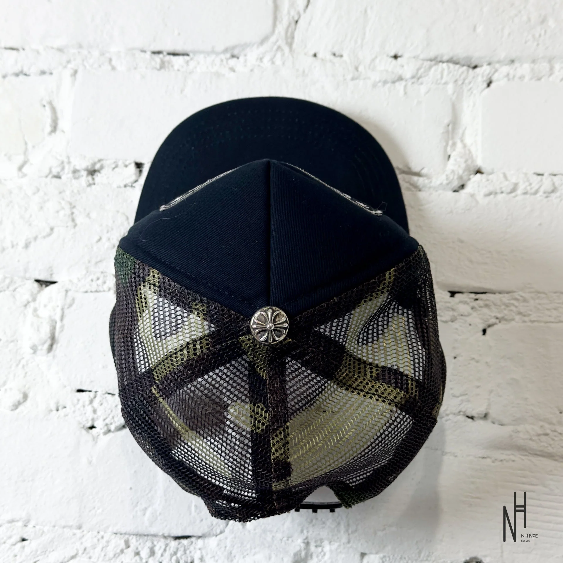 Chrome Hearts CH Hollywod Trucker Hat Black / Camo - Image 3