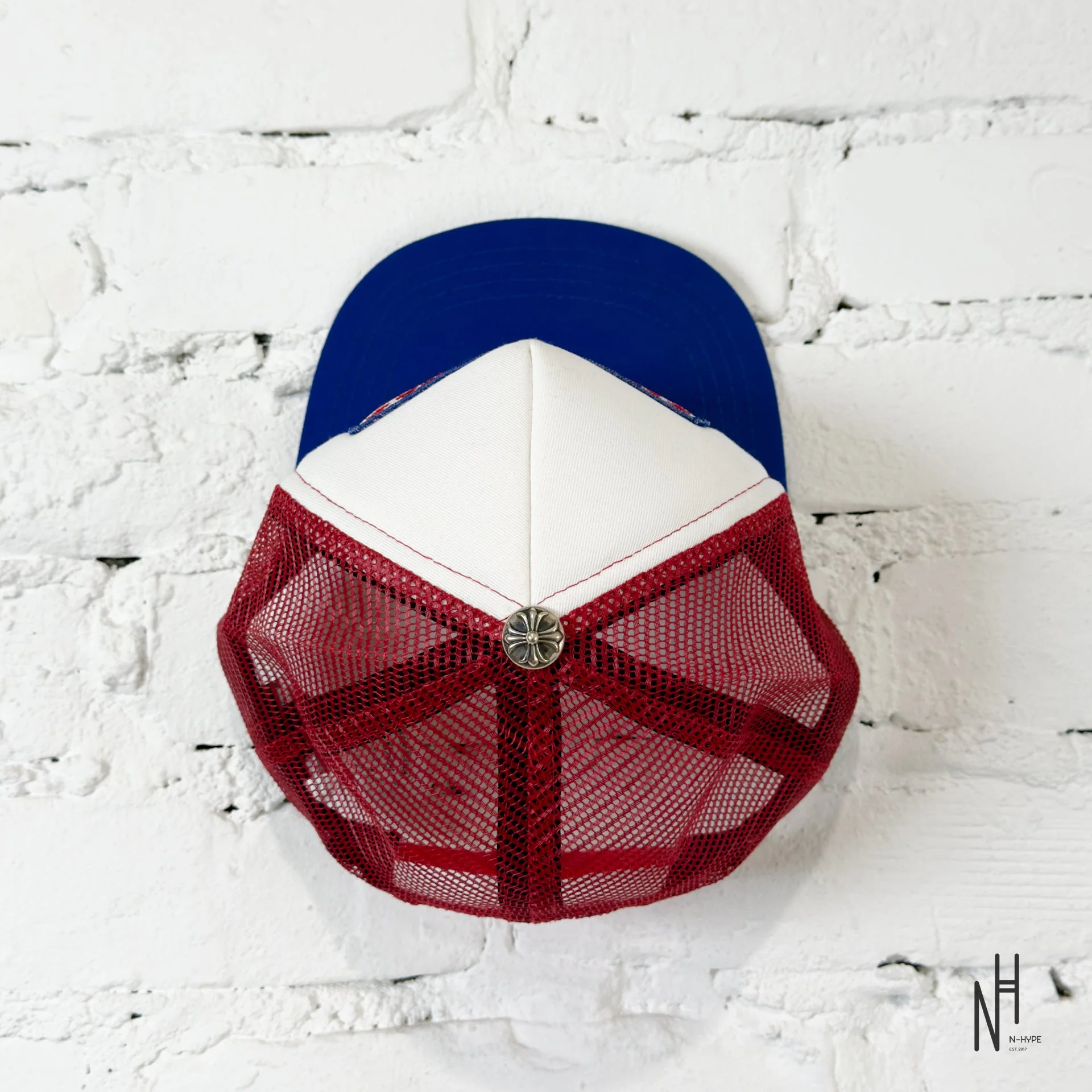 Chrome Hearts CH Hollywood Trucker Hat 4th of July White/Red/Blue - Image 2