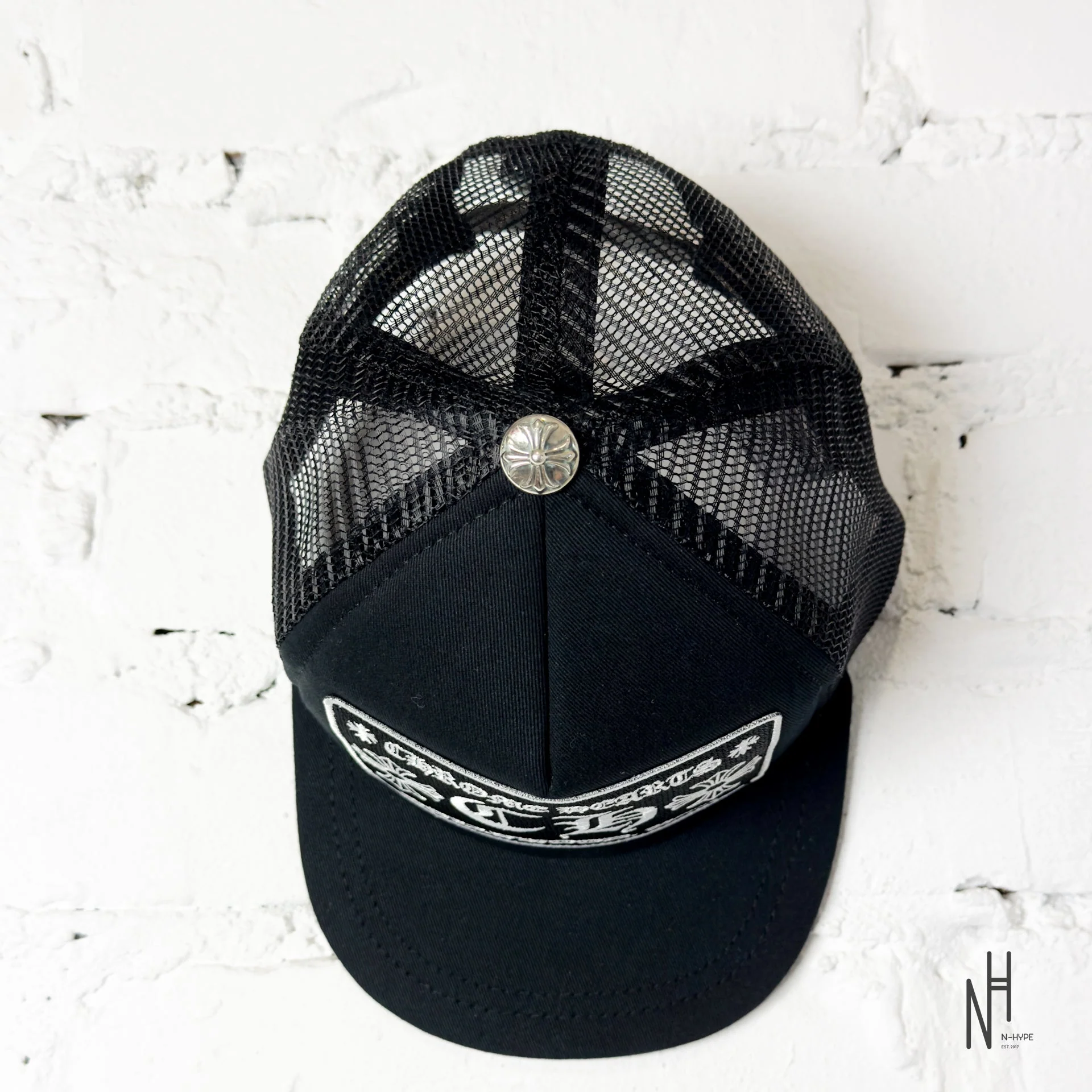 Chrome Hearts CH Hollywood Trucker Hat Black / Black - Image 2