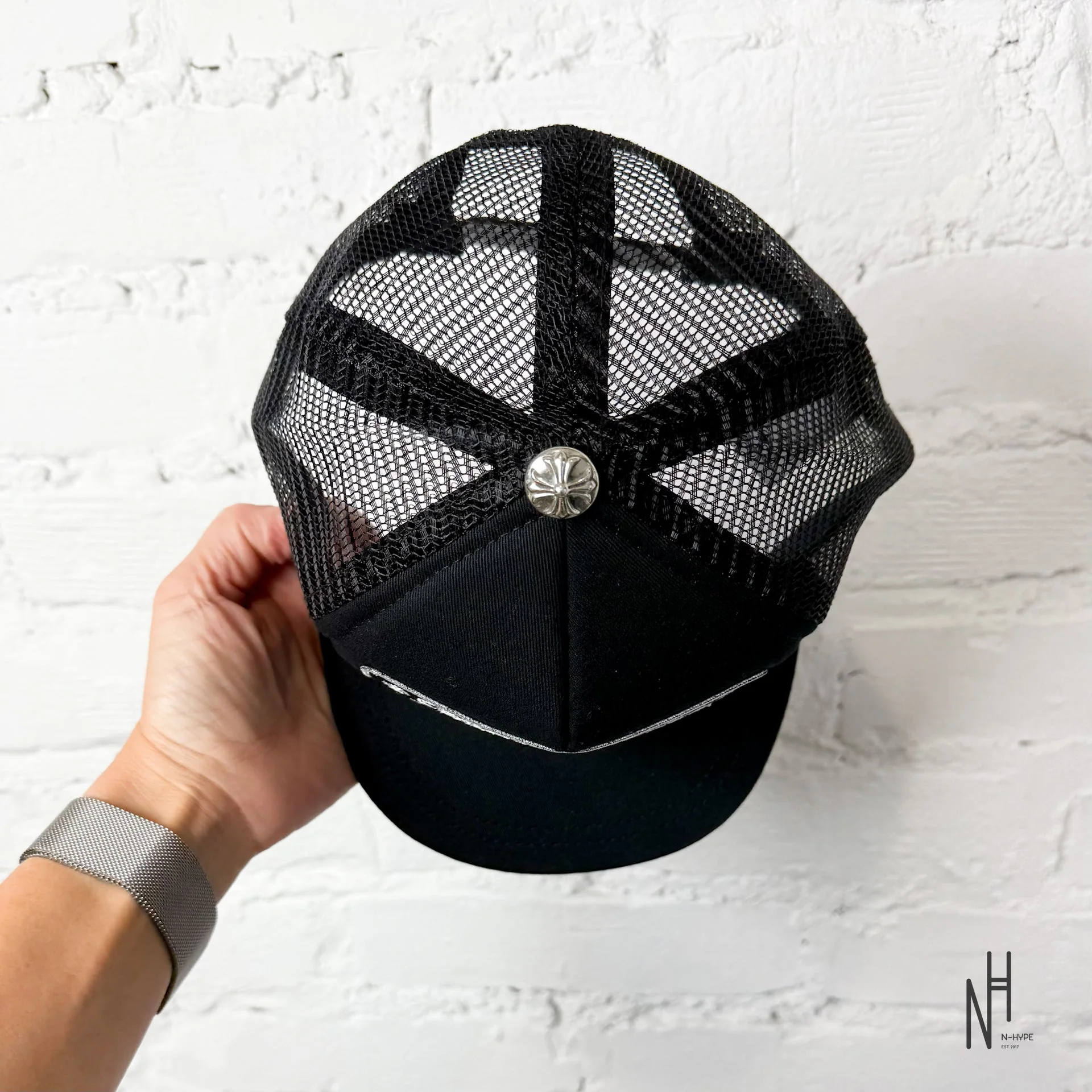 Chrome Hearts CH Hollywood Trucker Hat Black / Black - Image 3