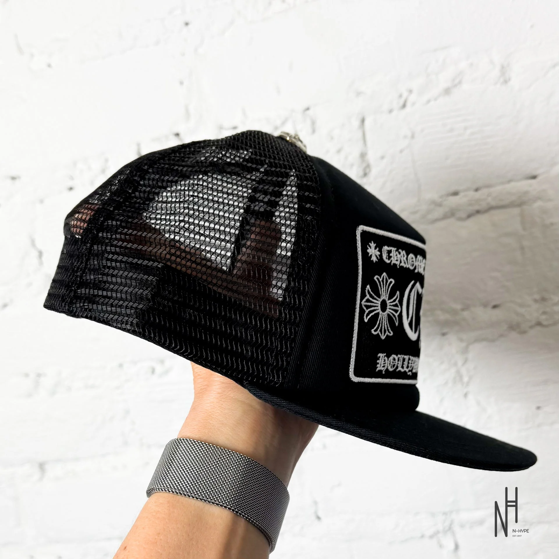 Chrome Hearts CH Hollywood Trucker Hat Black / Black - Image 4