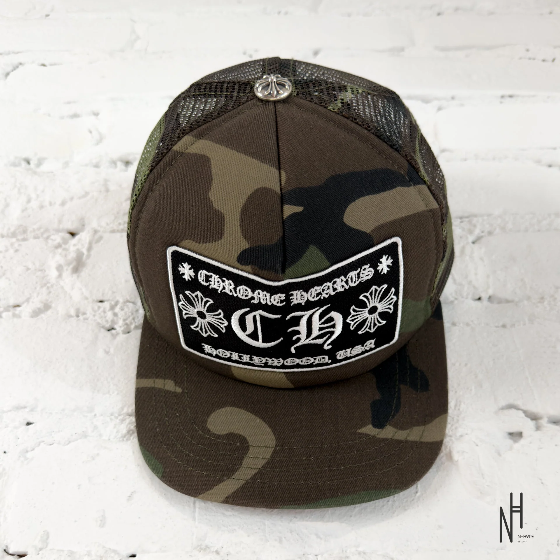Chrome Hearts CH Hollywood Trucker Hat Camo
