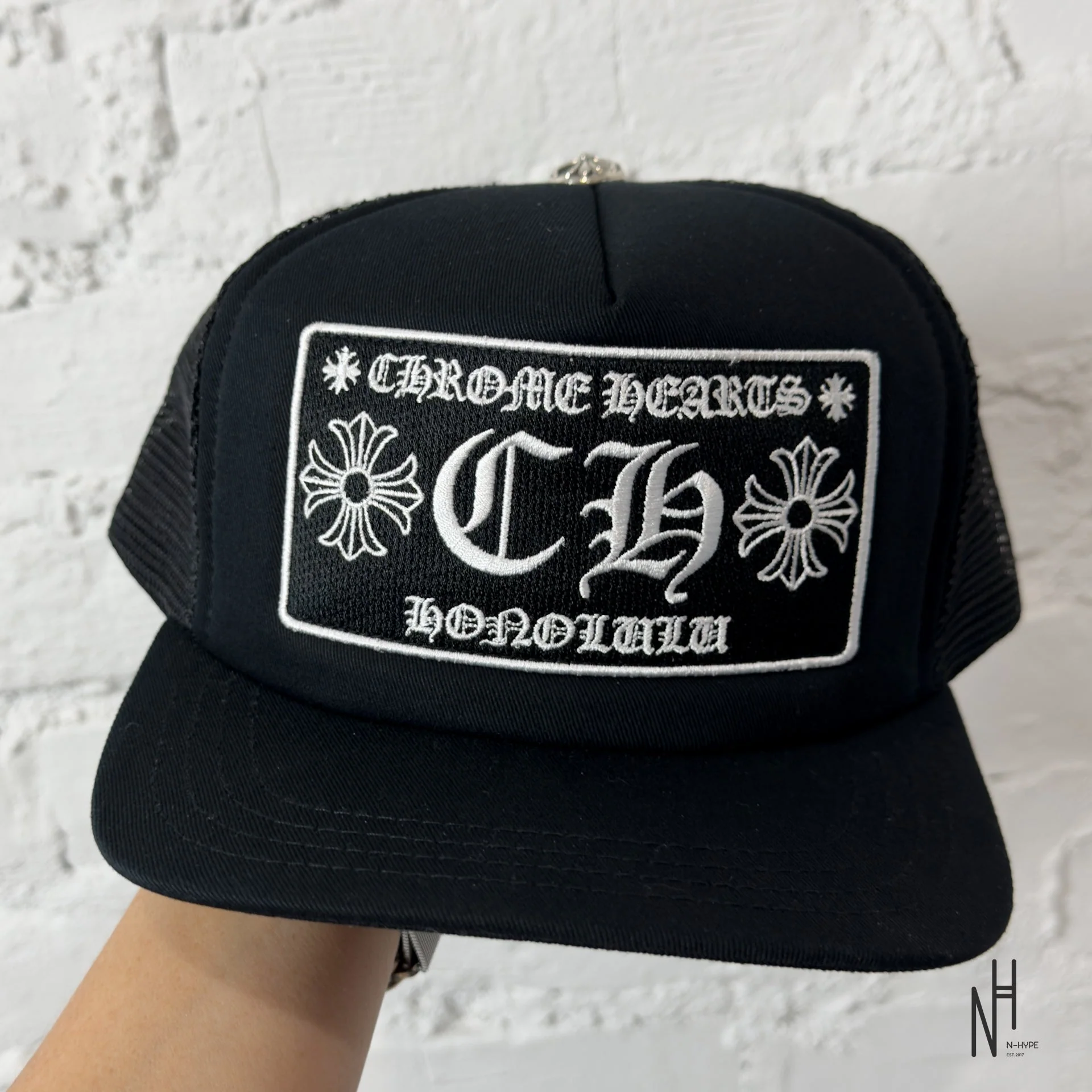 Chrome Hearts CH Honolulu Trucker Hat Black / Black - Image 4