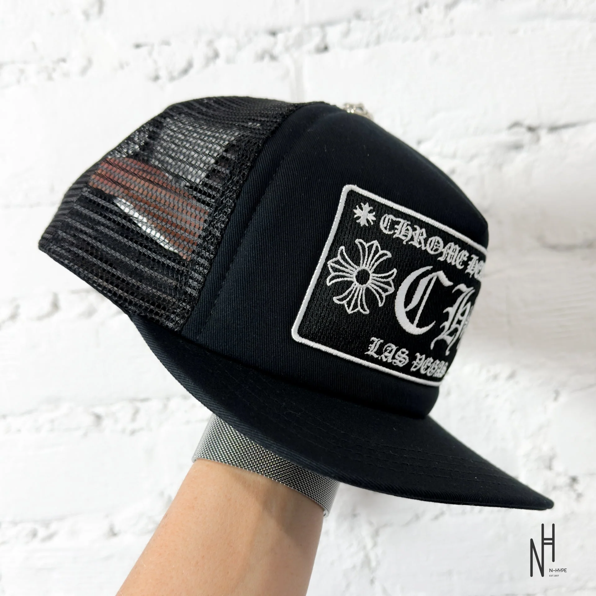 Chrome Hearts CH Las Vegas Trucker Hat Black / Black - Image 5