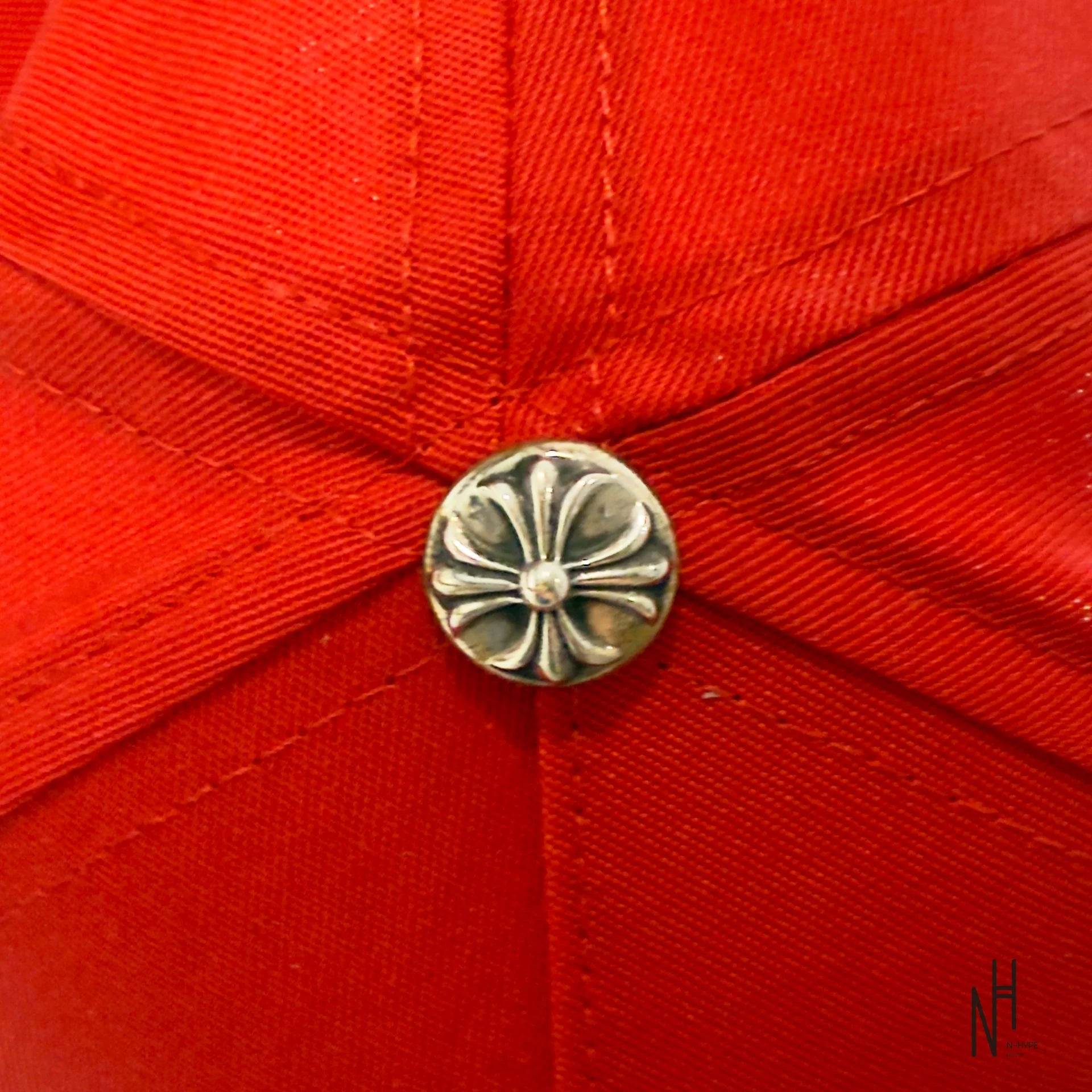 Chrome Hearts CH Red & Gold Logo Trucker Hat - Image 8
