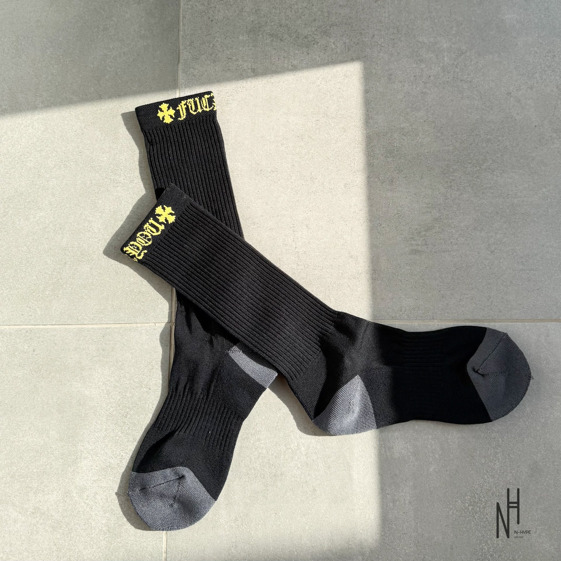 Chrome Hearts CH  Socks /Black/Yellow/Grey - Image 2