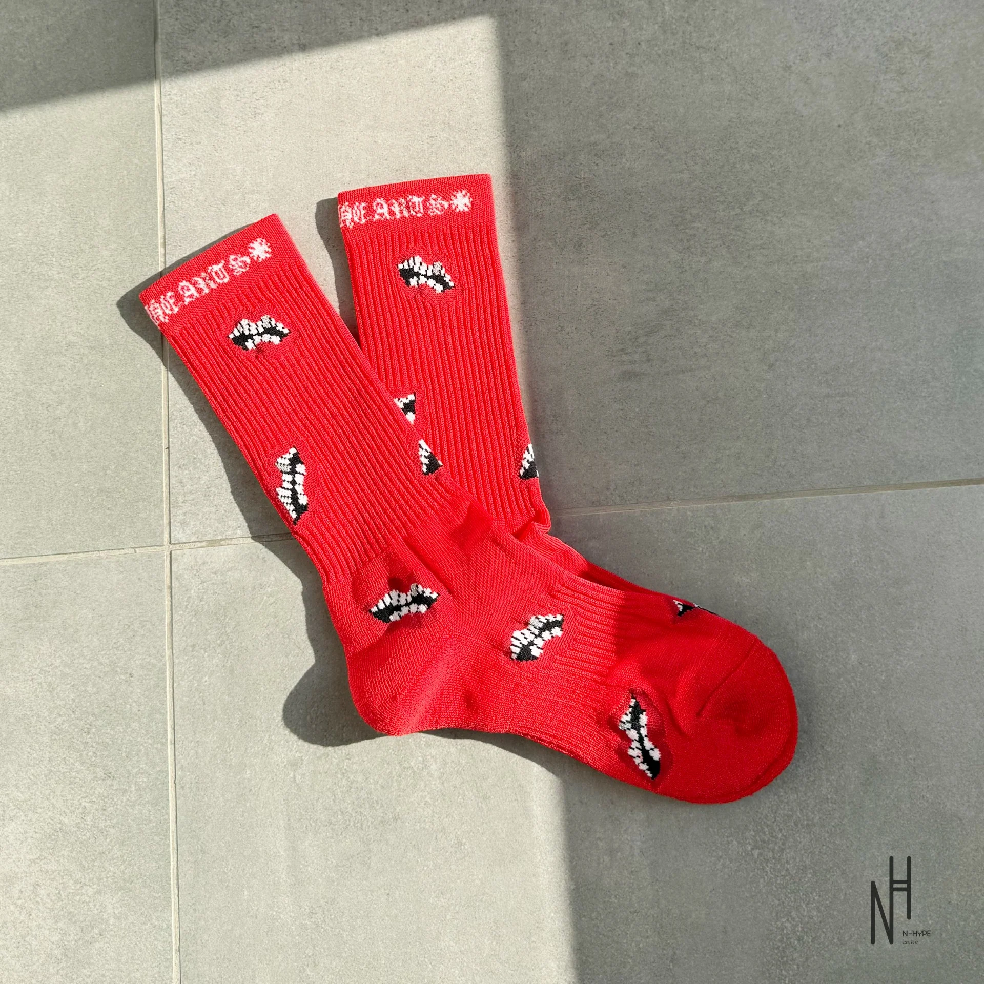 Chrome Hearts Chomper Socks / Red - Image 2