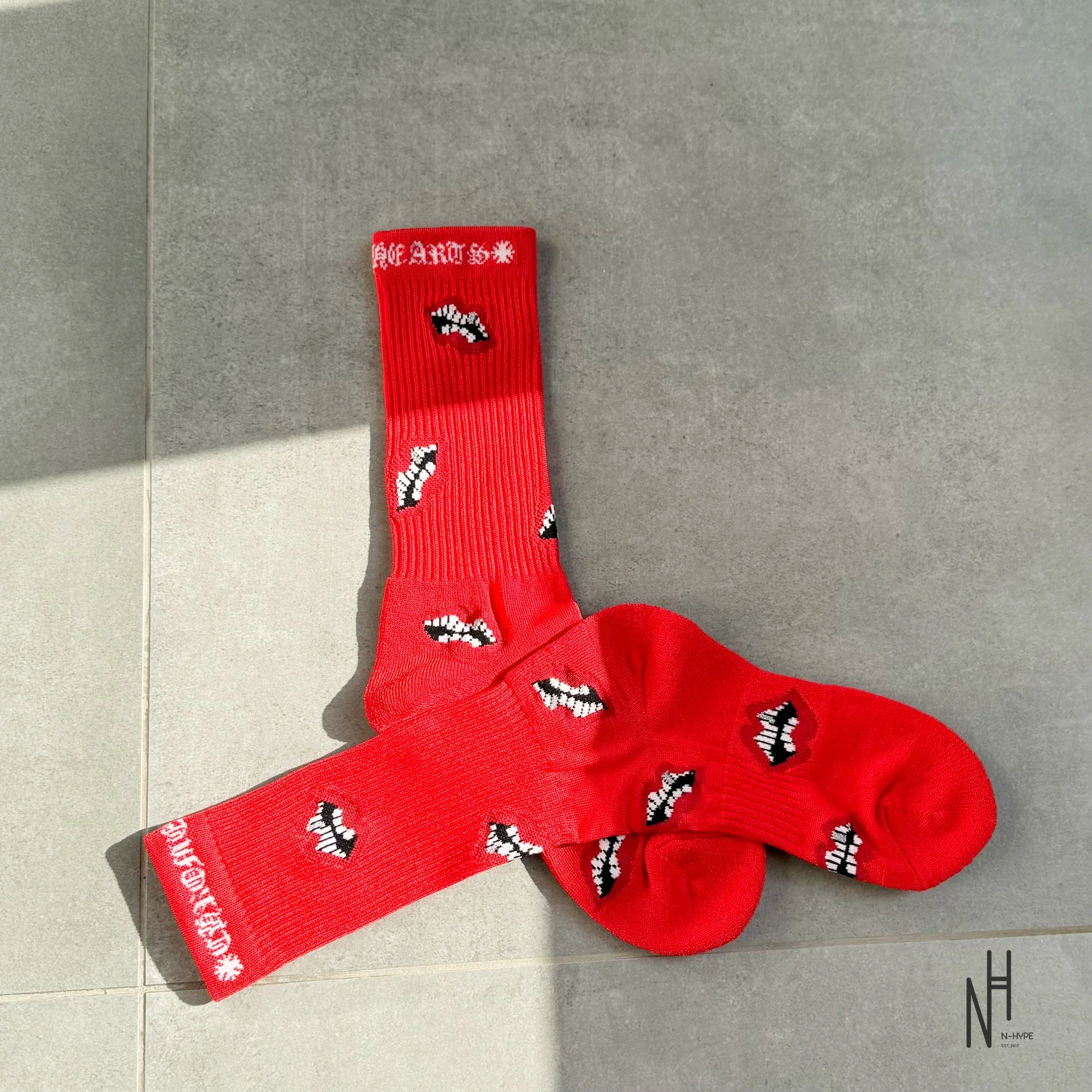 Chrome Hearts Chomper Socks / Red - Image 3