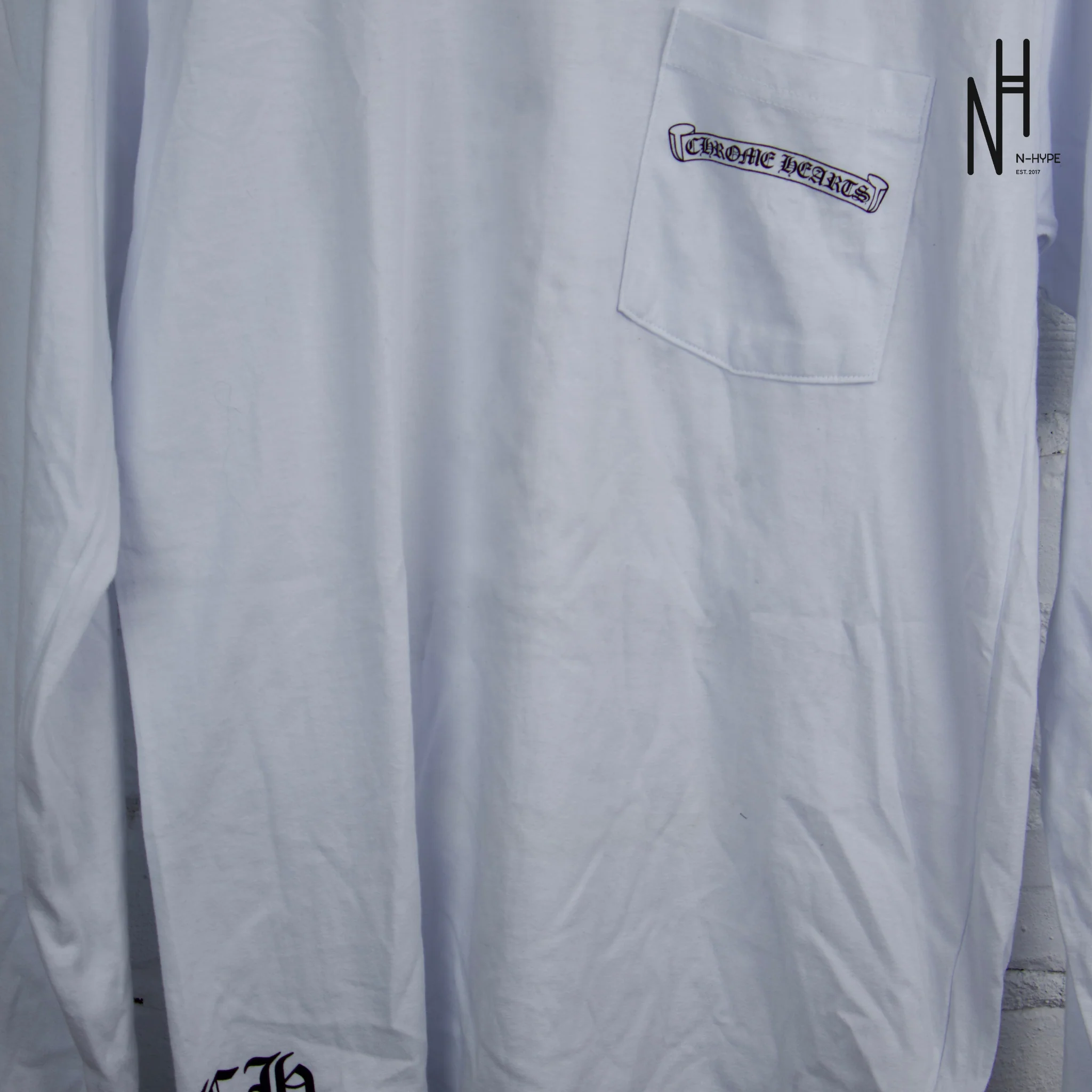 Chrome Hearts Cross Longsleeve Tshirt White - Image 3