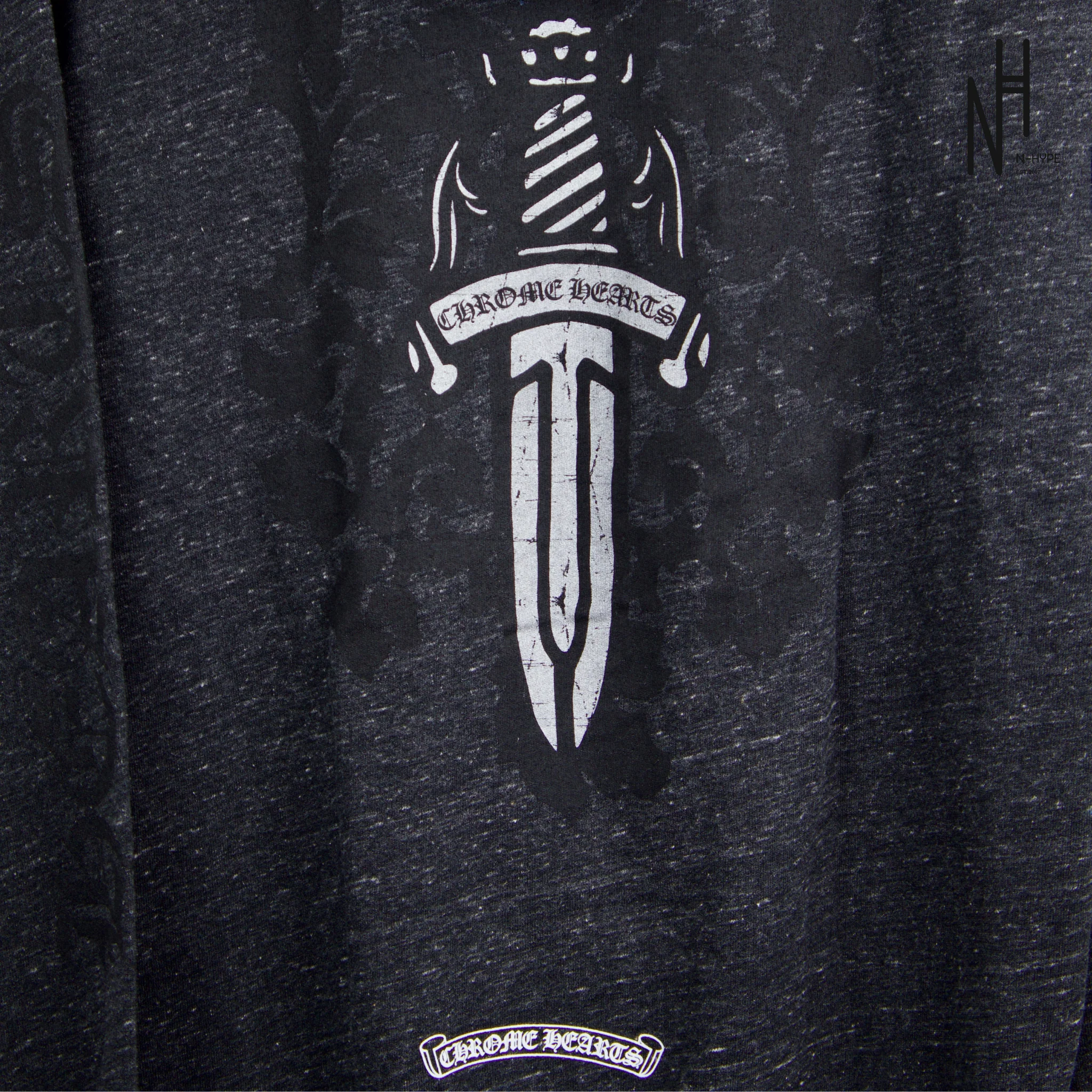 Chrome Hearts Dagger Zip Up Grey Hoodie - Image 4