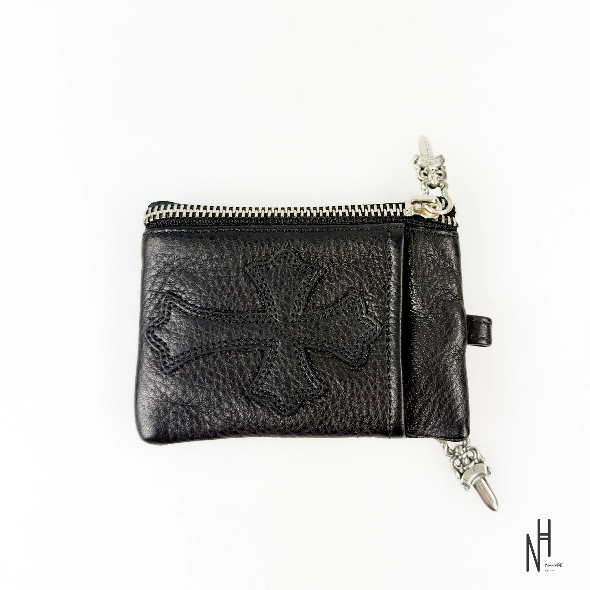 Chrome Hearts Double Zip Dagger Leather Wallet Black - Image 2
