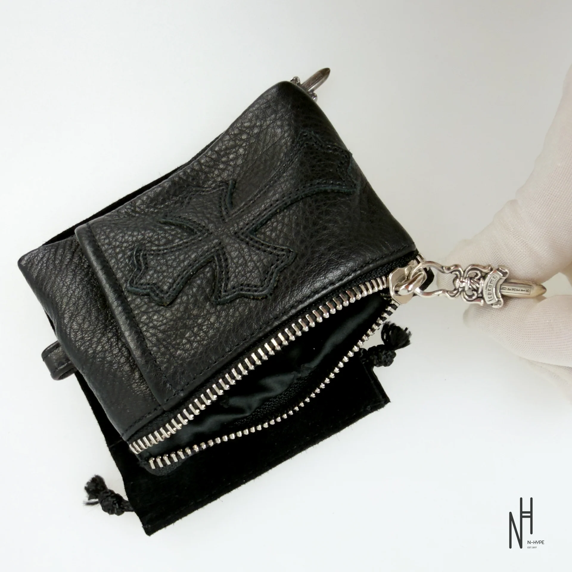 Chrome Hearts Double Zip Dagger Leather Wallet Black - Image 6