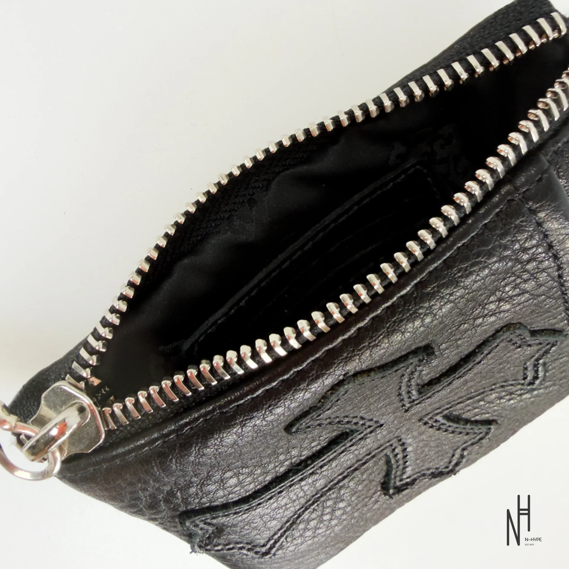 Chrome Hearts Double Zip Dagger Leather Wallet Black - Image 7