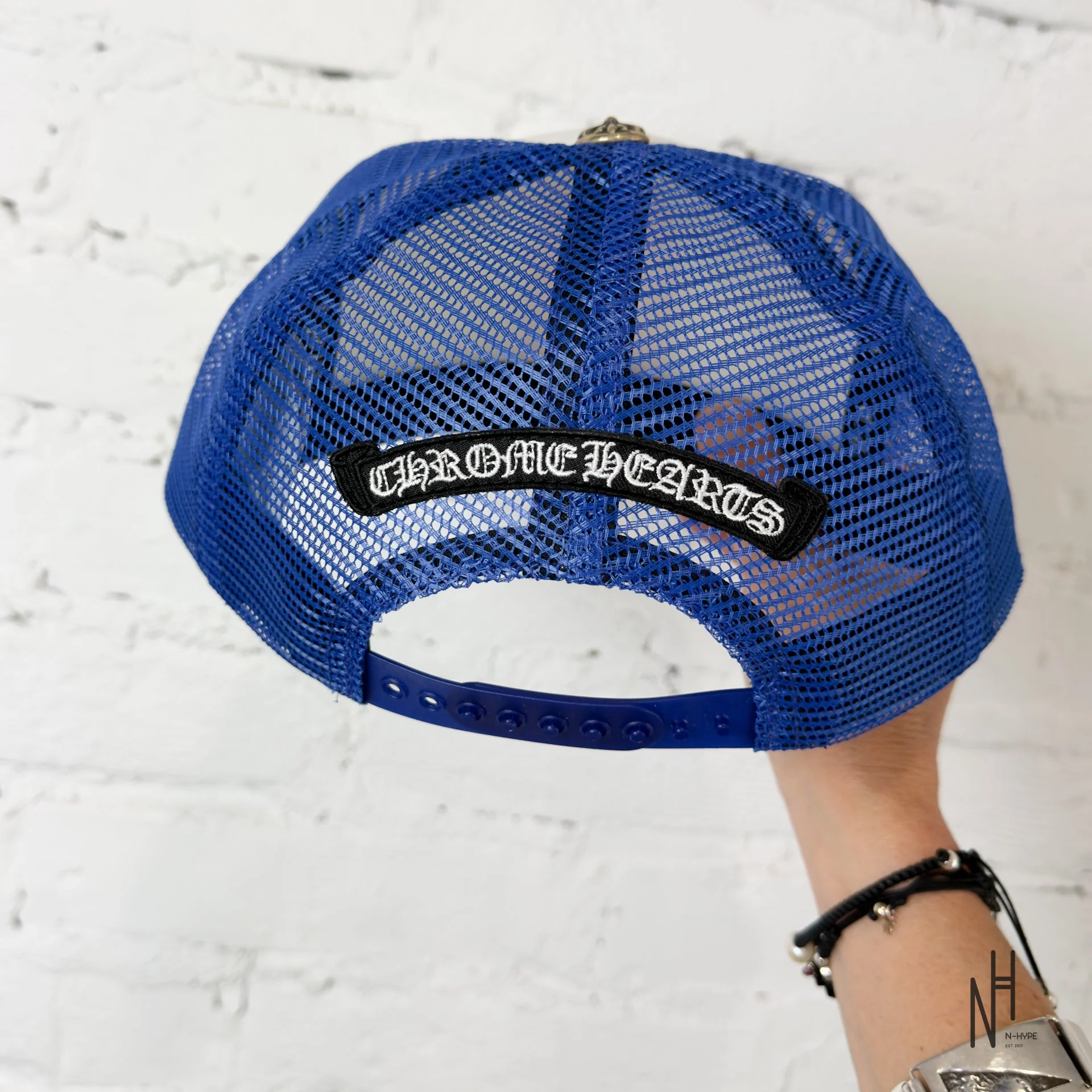 Chrome Hearts Eyechart Trucker Hat Blue/White/Red - Image 5