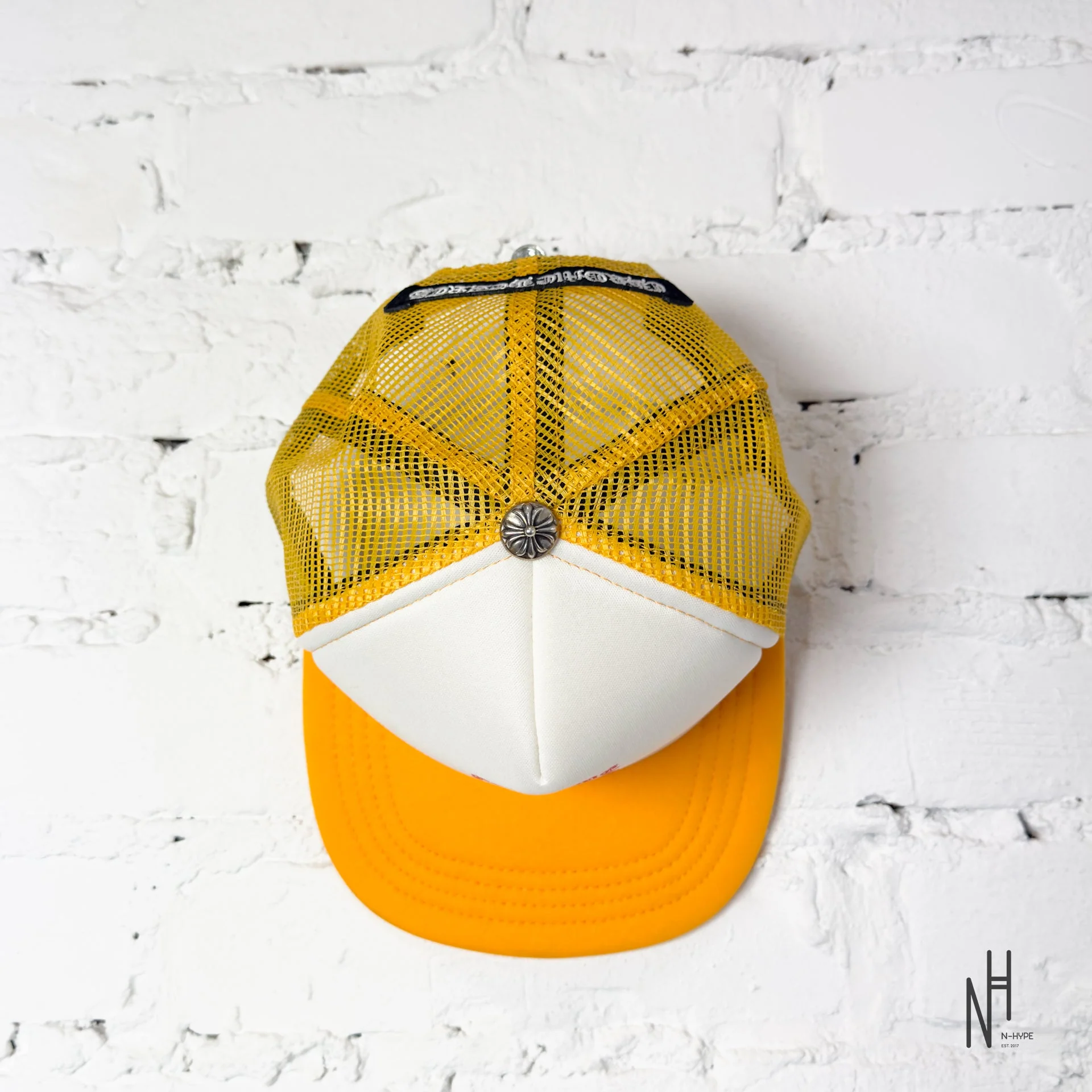 Chrome Hearts Eyechart Trucker Hat Yellow/White/Red - Image 2