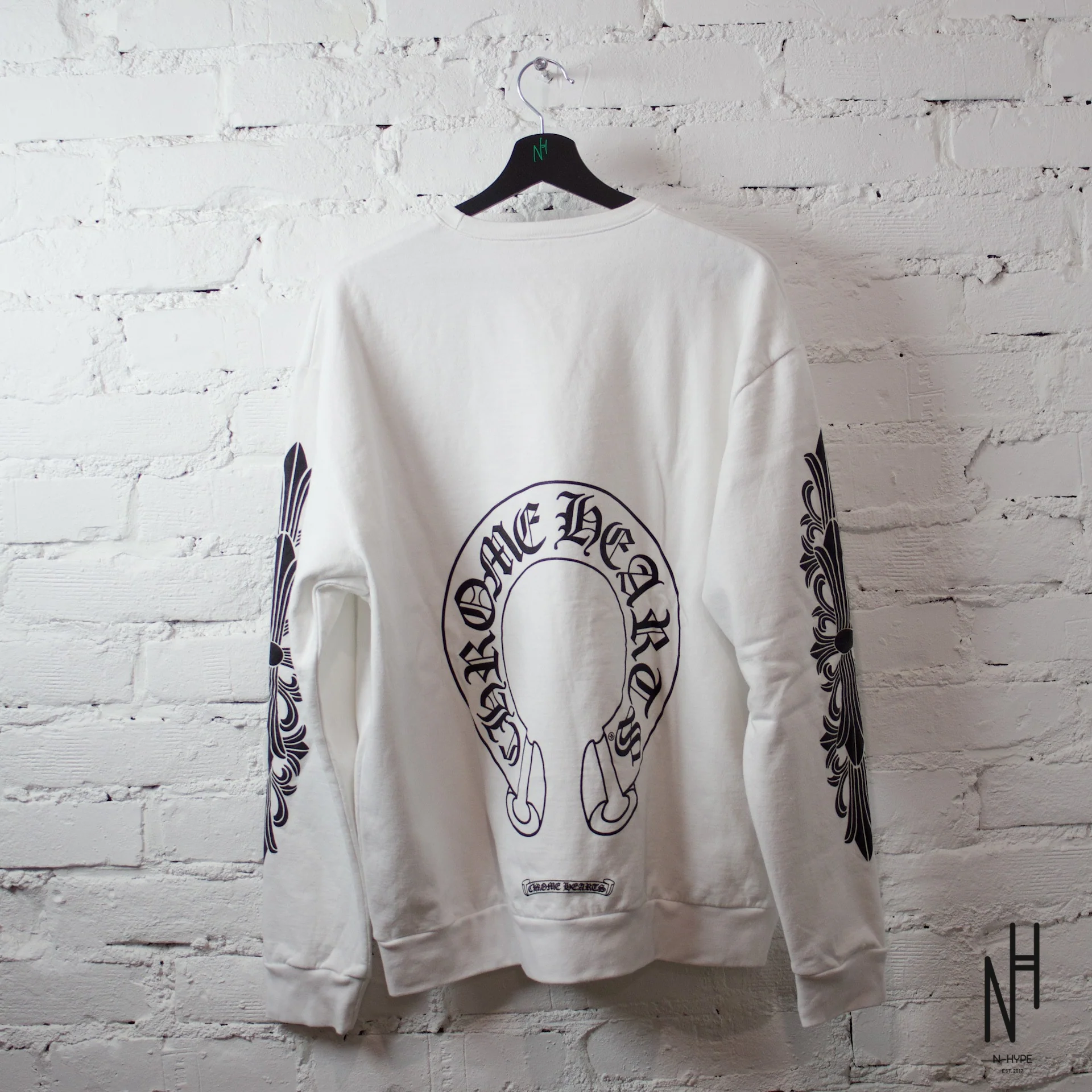 Chrome Hearts Floral Horseshoe Crewneck Sweatshirt White - Image 2