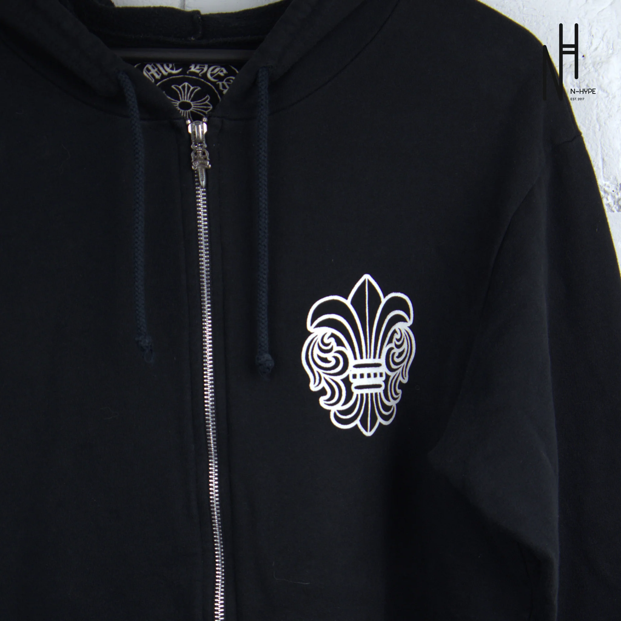 Chrome Hearts Fluer Delis T-bar Black Zip-up Hoodie - Image 3