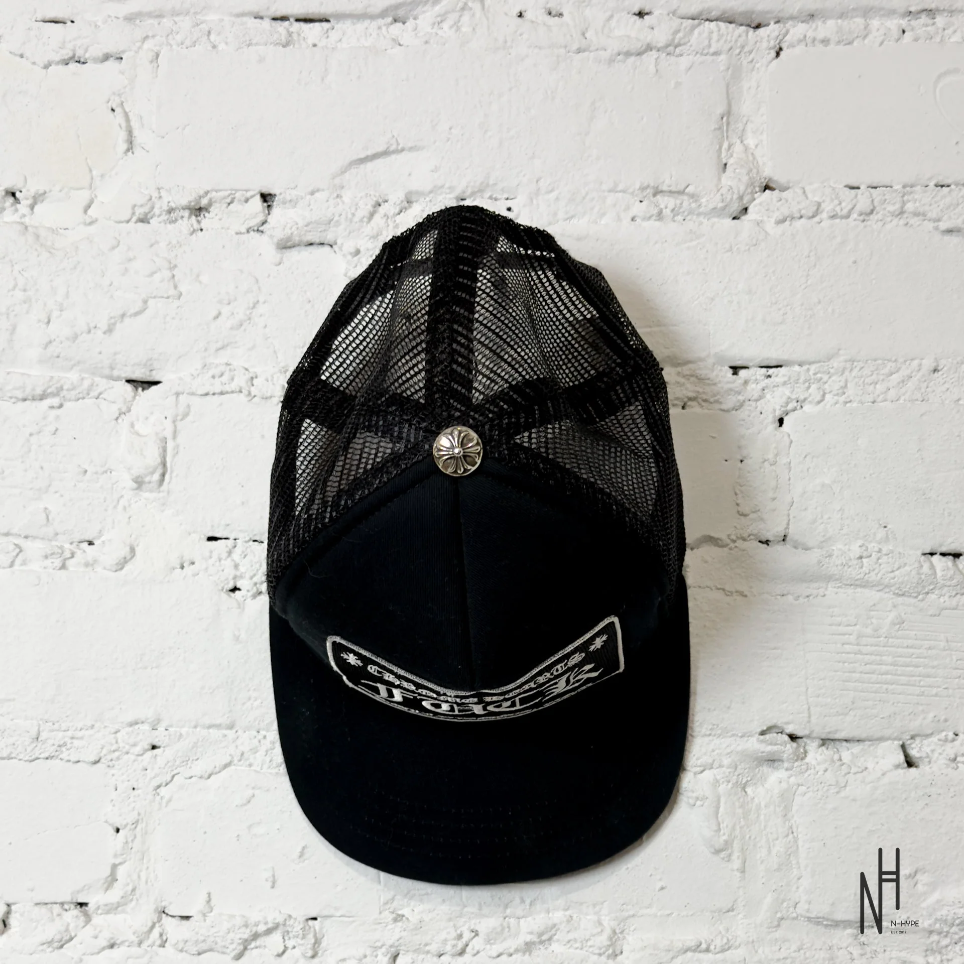 Chrome Hearts FUCK Hollywood Trucker Hat Black / Black - Image 2