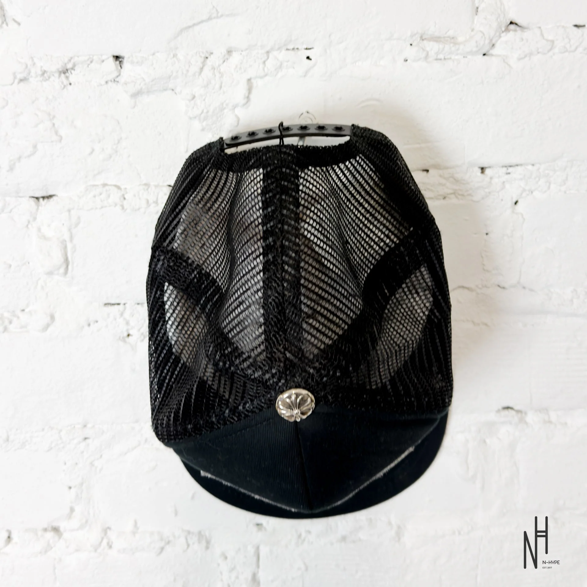 Chrome Hearts FUCK Hollywood Trucker Hat Black / Black - Image 3