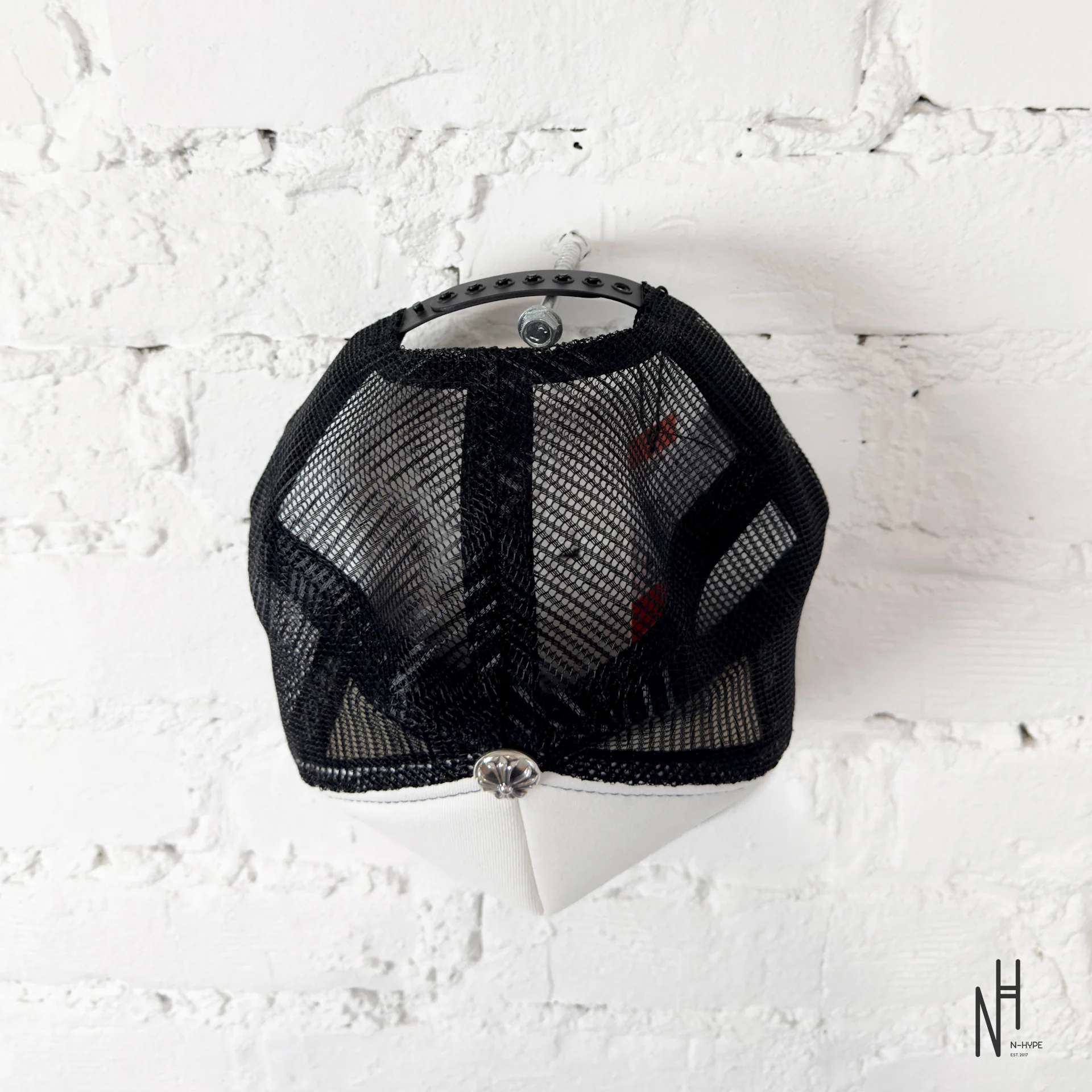 Chrome Hearts FUCK Hollywood Trucker Hat Black / White - Image 2