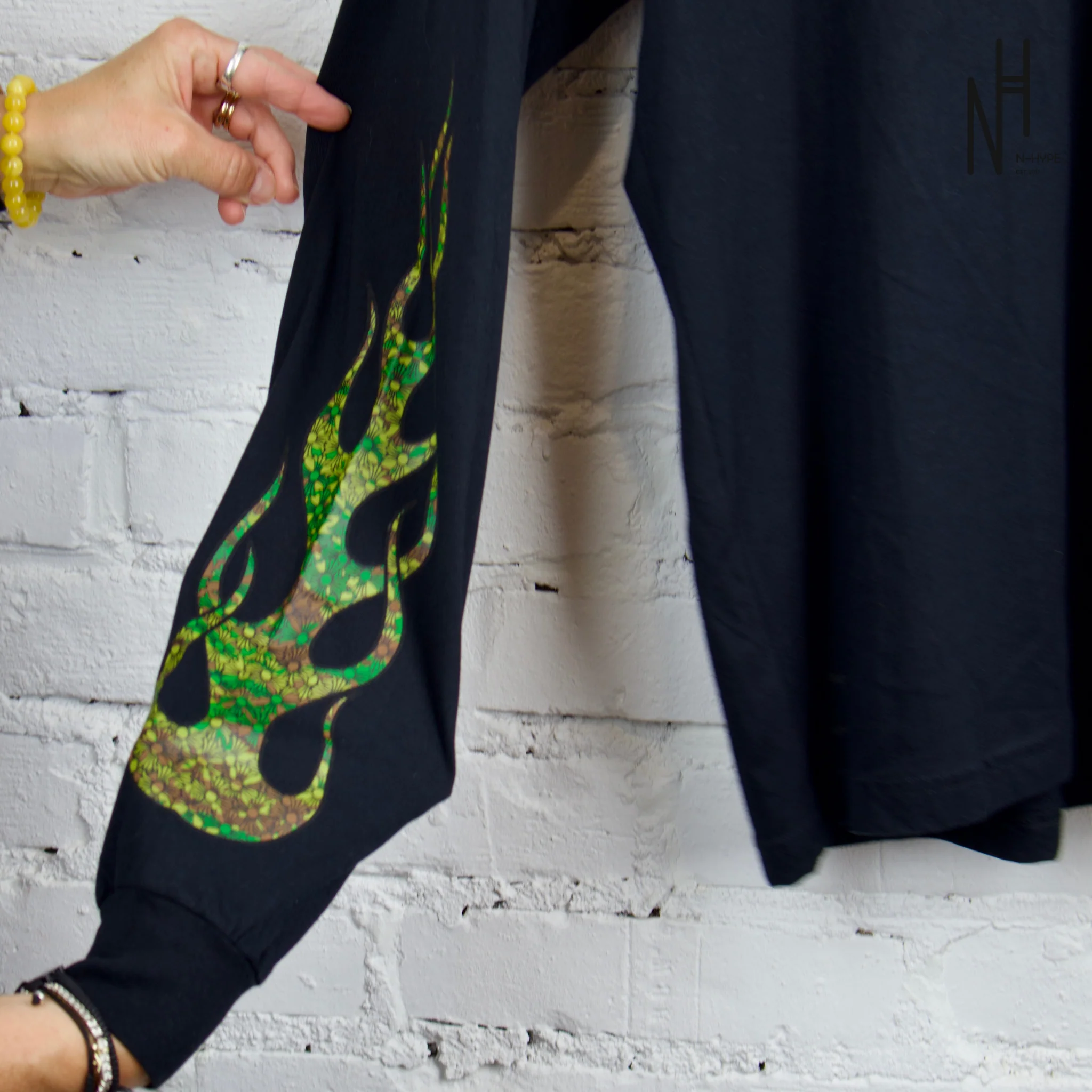 Chrome Hearts Green Camo Flames Longsleeve Tshirt - Image 5