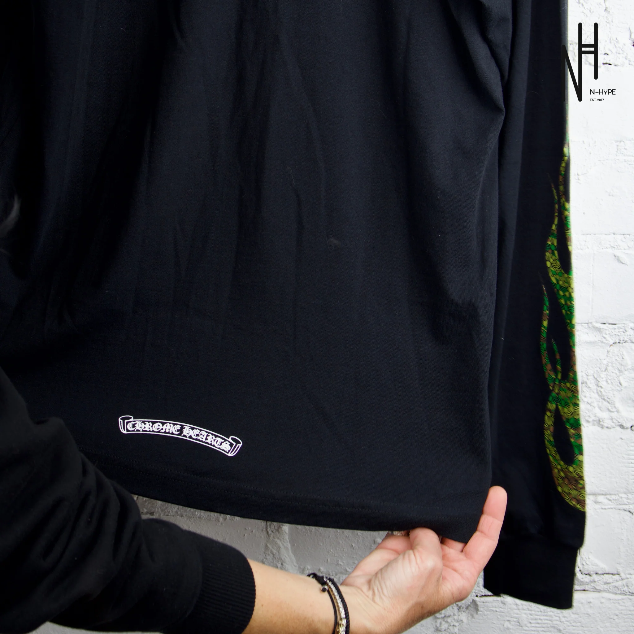 Chrome Hearts Green Camo Flames Longsleeve Tshirt - Image 6