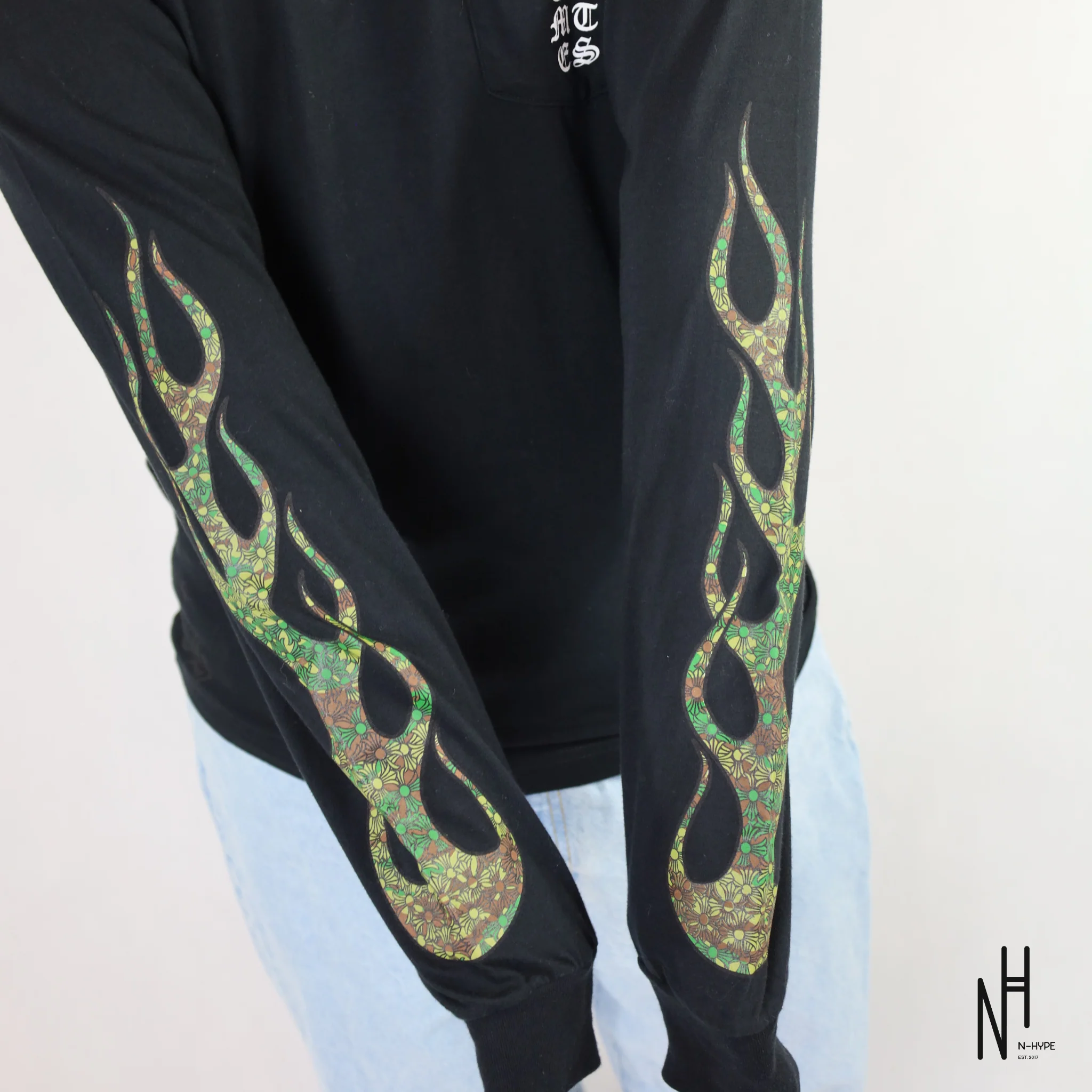 Chrome Hearts Green Camo Flames Longsleeve Tshirt - Image 7