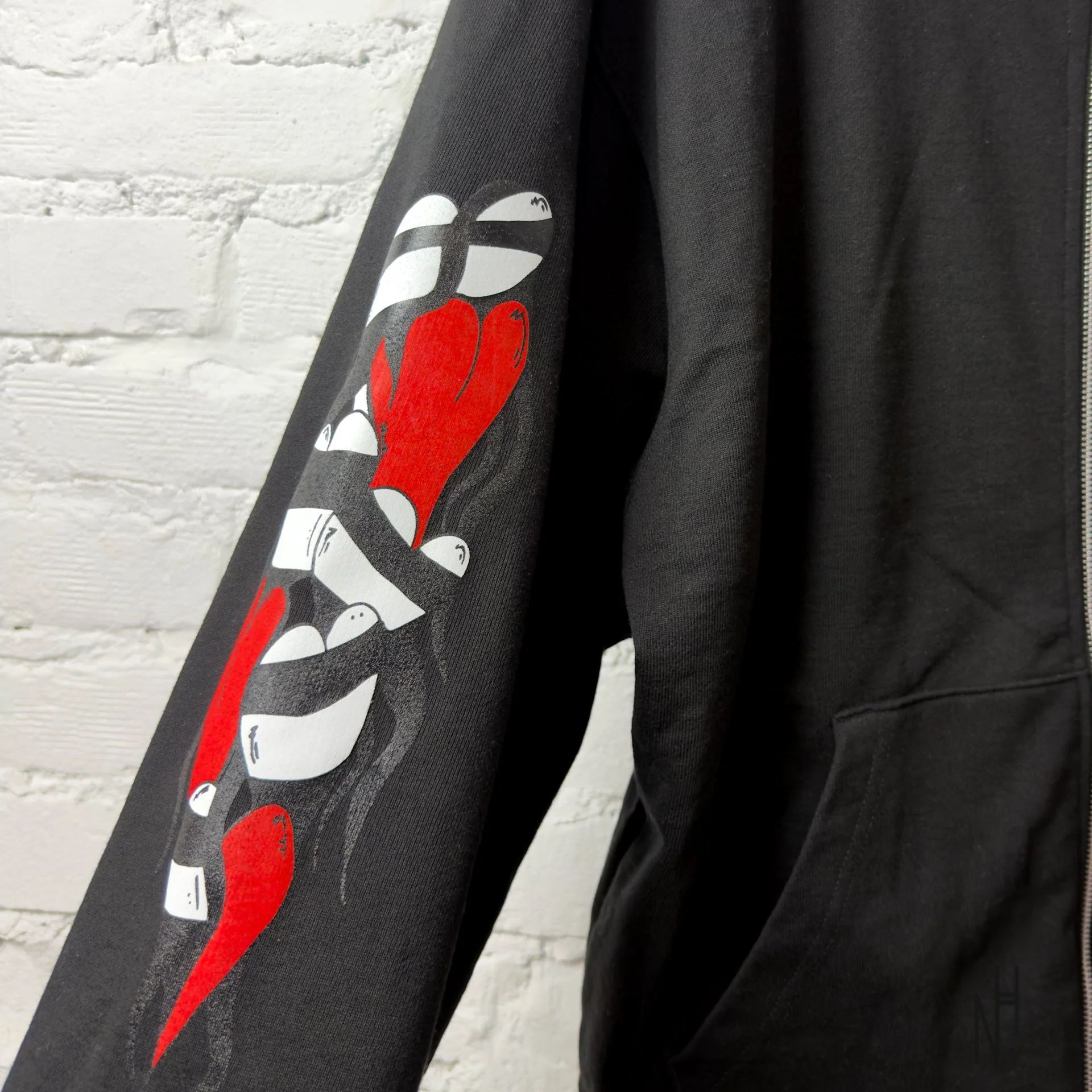 Chrome Hearts Heartsleeve Zip Hoodie Black - Image 4